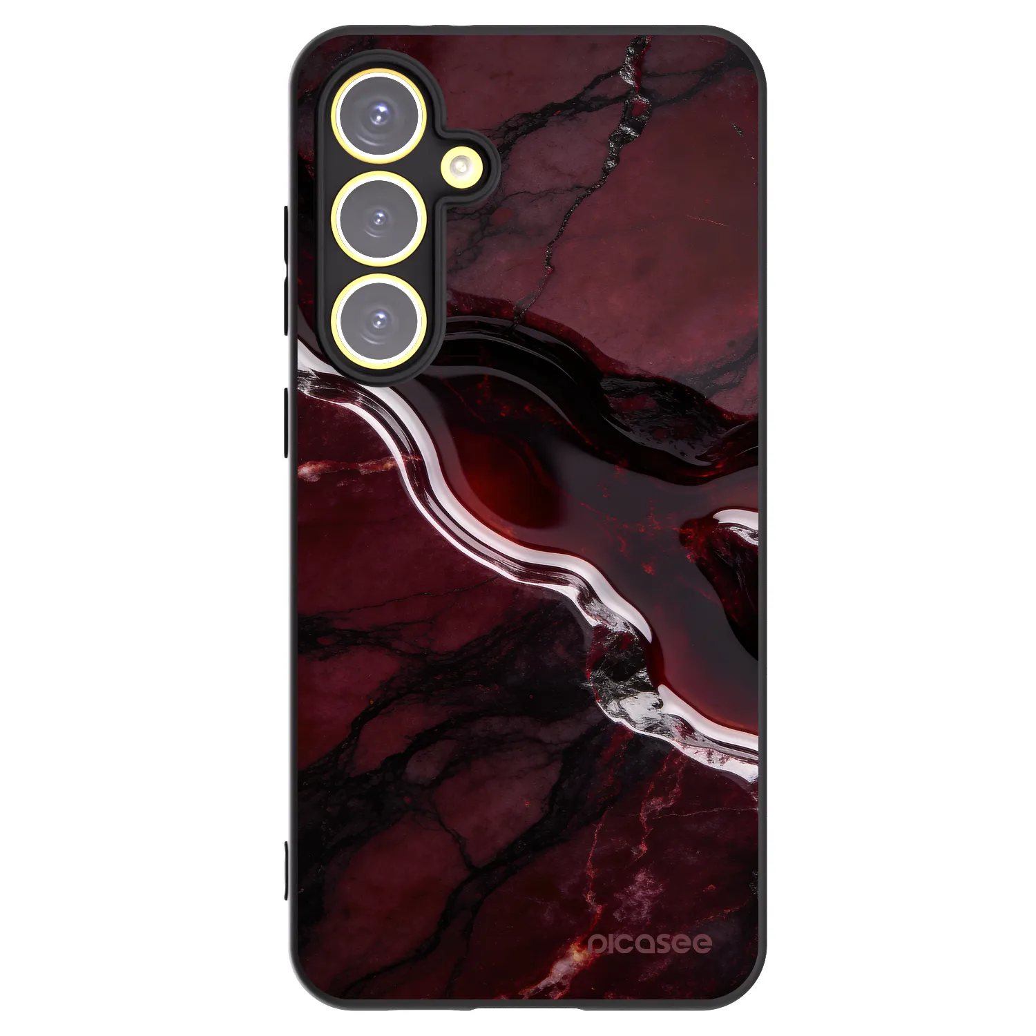Picasee silikonowe czarne etui na Samsung Galaxy S24 FE S721B - Cherry stone
