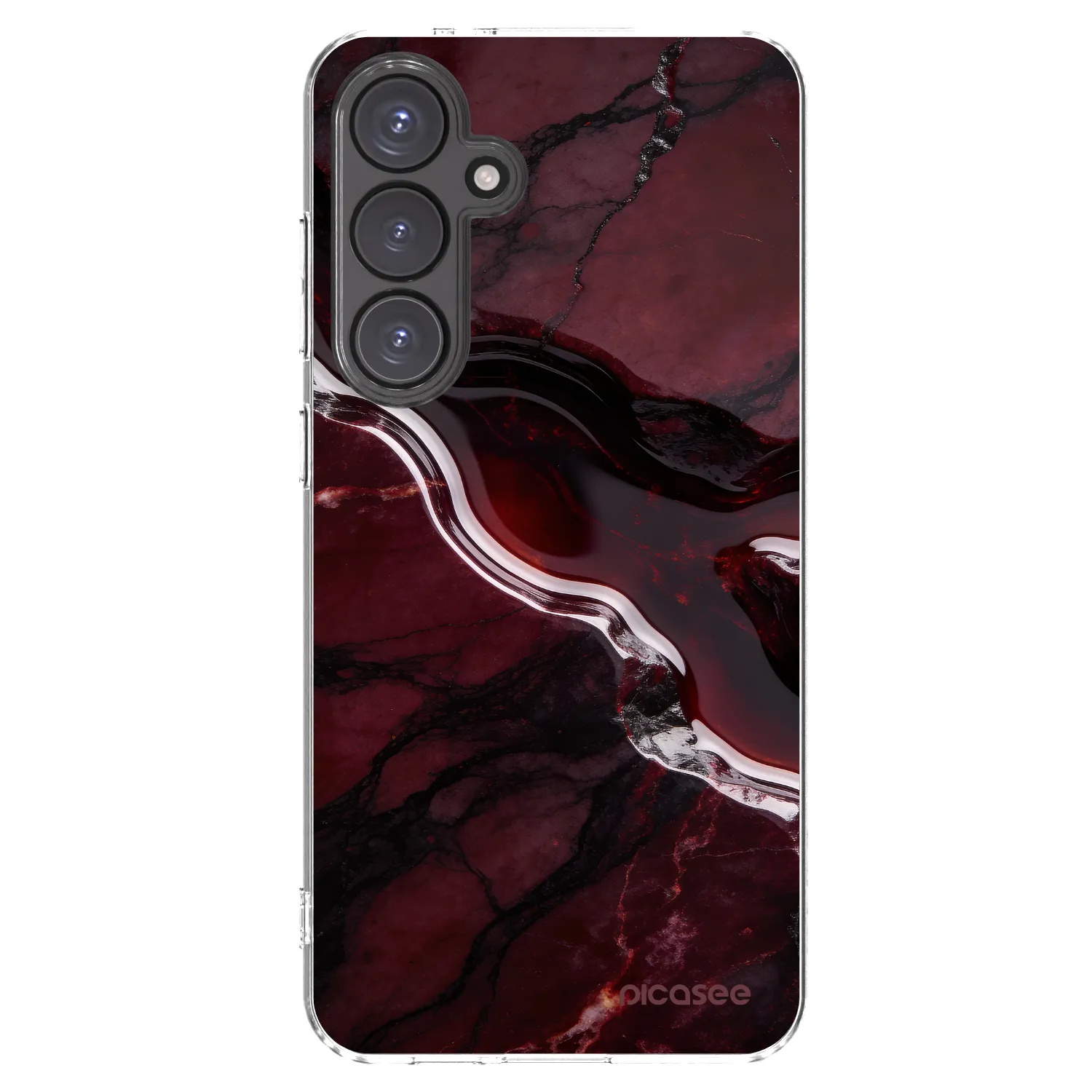 Picasee silikonowe przeźroczyste etui na Samsung Galaxy S24 FE S721B - Cherry stone