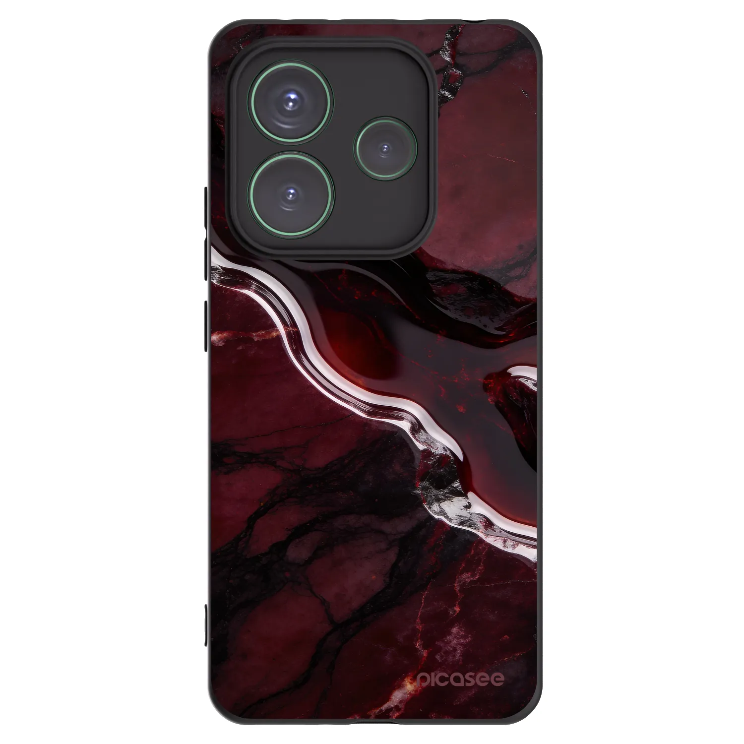 Picasee silikonowe czarne etui na Xiaomi Redmi Note 14 5G - Cherry stone