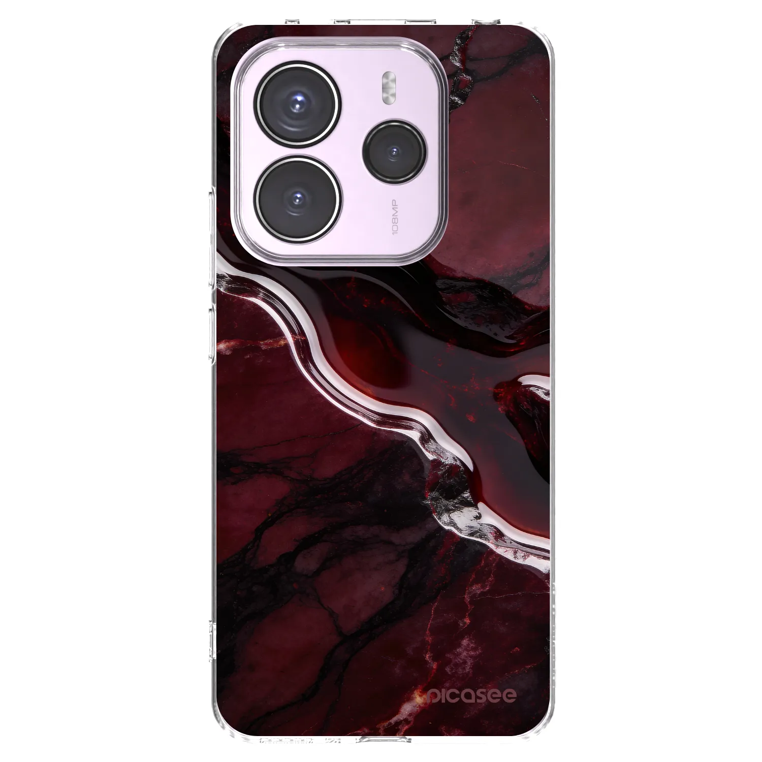 Picasee silikonowe przeźroczyste etui na Xiaomi Redmi Note 14 5G - Cherry stone