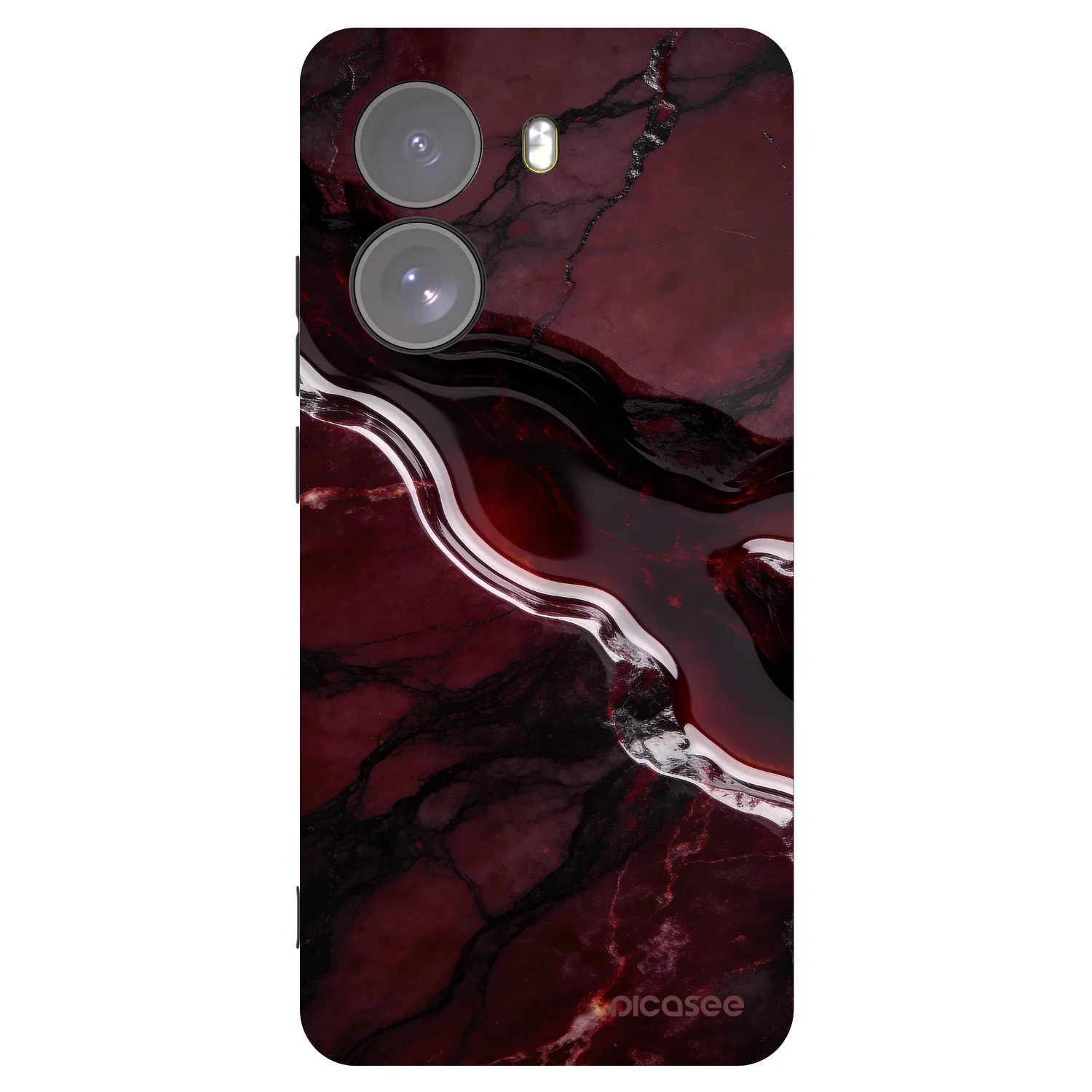 Picasee silikonowe czarne etui na Xiaomi Poco X7 - Cherry stone