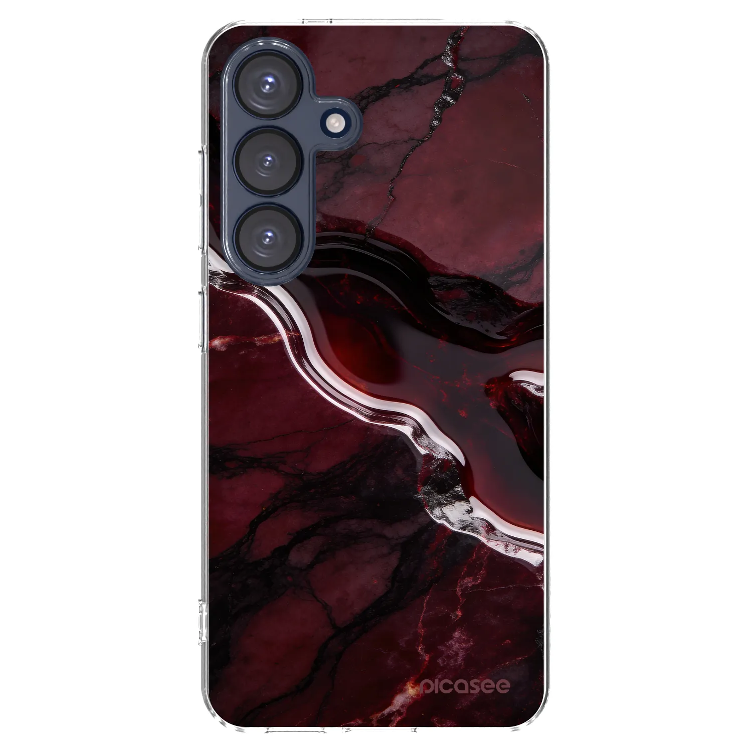 Picasee silikonowe przeźroczyste etui na Samsung Galaxy S25 5G - Cherry stone