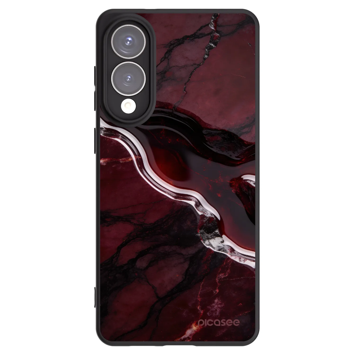 Picasee silikonowe czarne etui na Samsung Galaxy S25 Edge 5G - Cherry stone