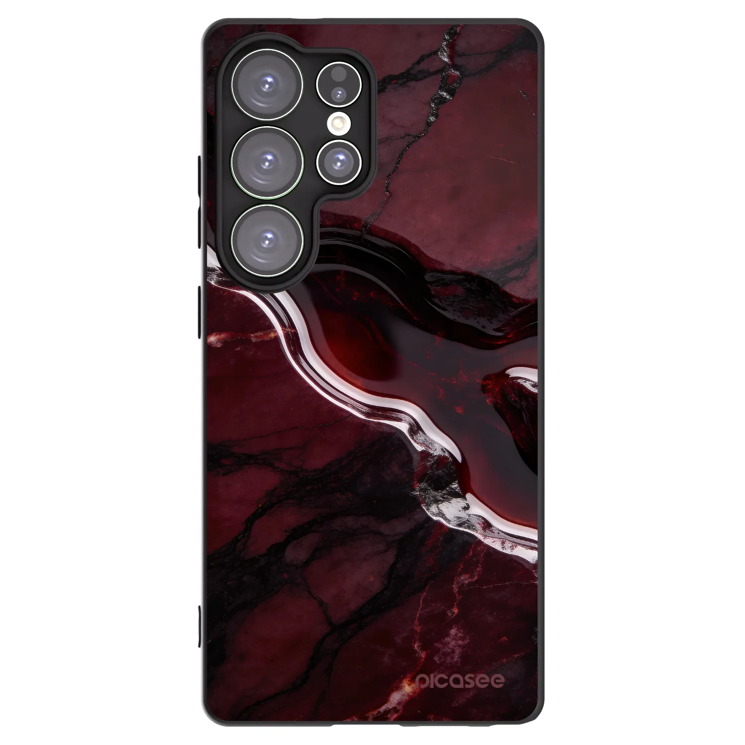 Picasee silikonowe czarne etui na Samsung Galaxy S25 Ultra 5G - Cherry stone