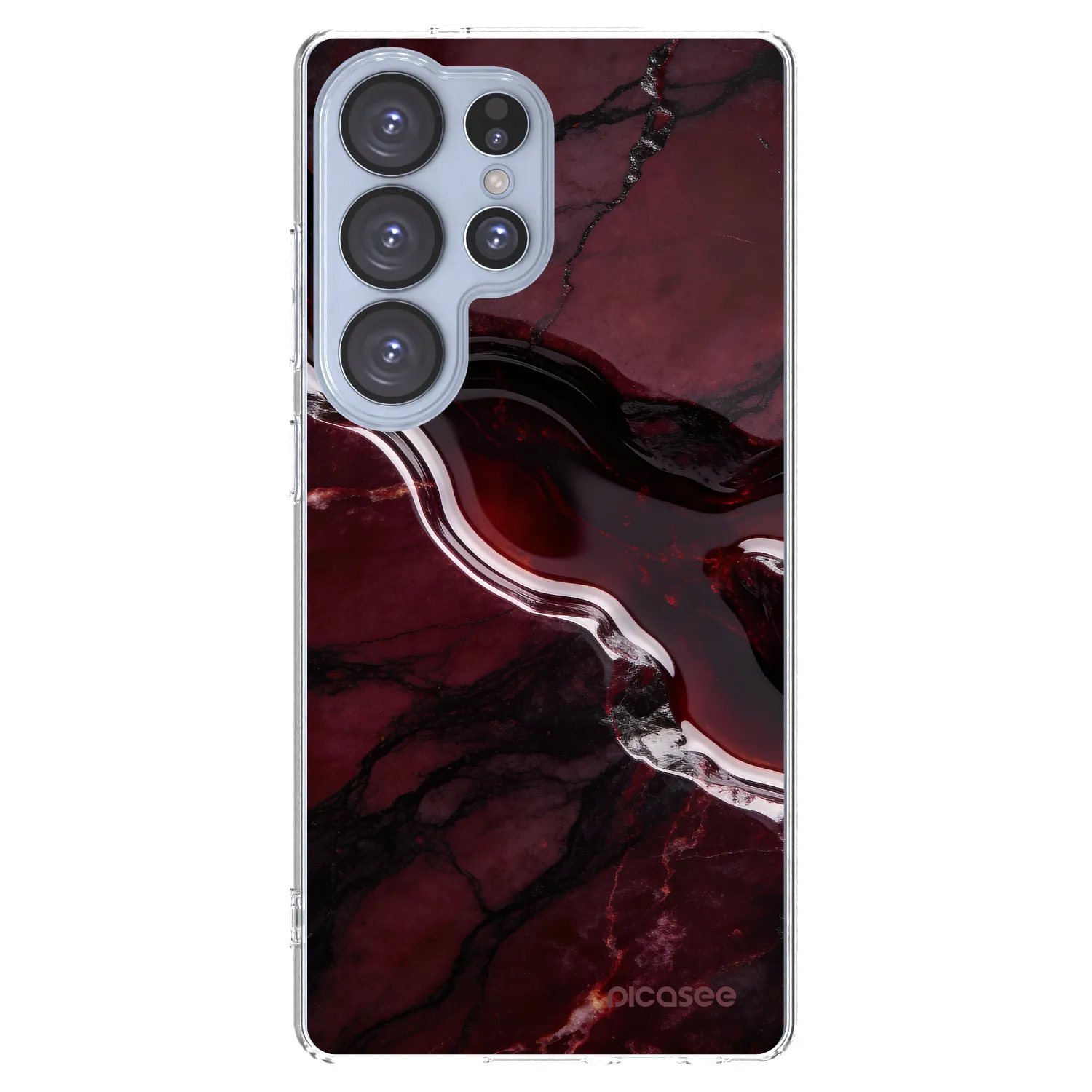 Picasee silikonowe przeźroczyste etui na Samsung Galaxy S25 Ultra 5G - Cherry stone