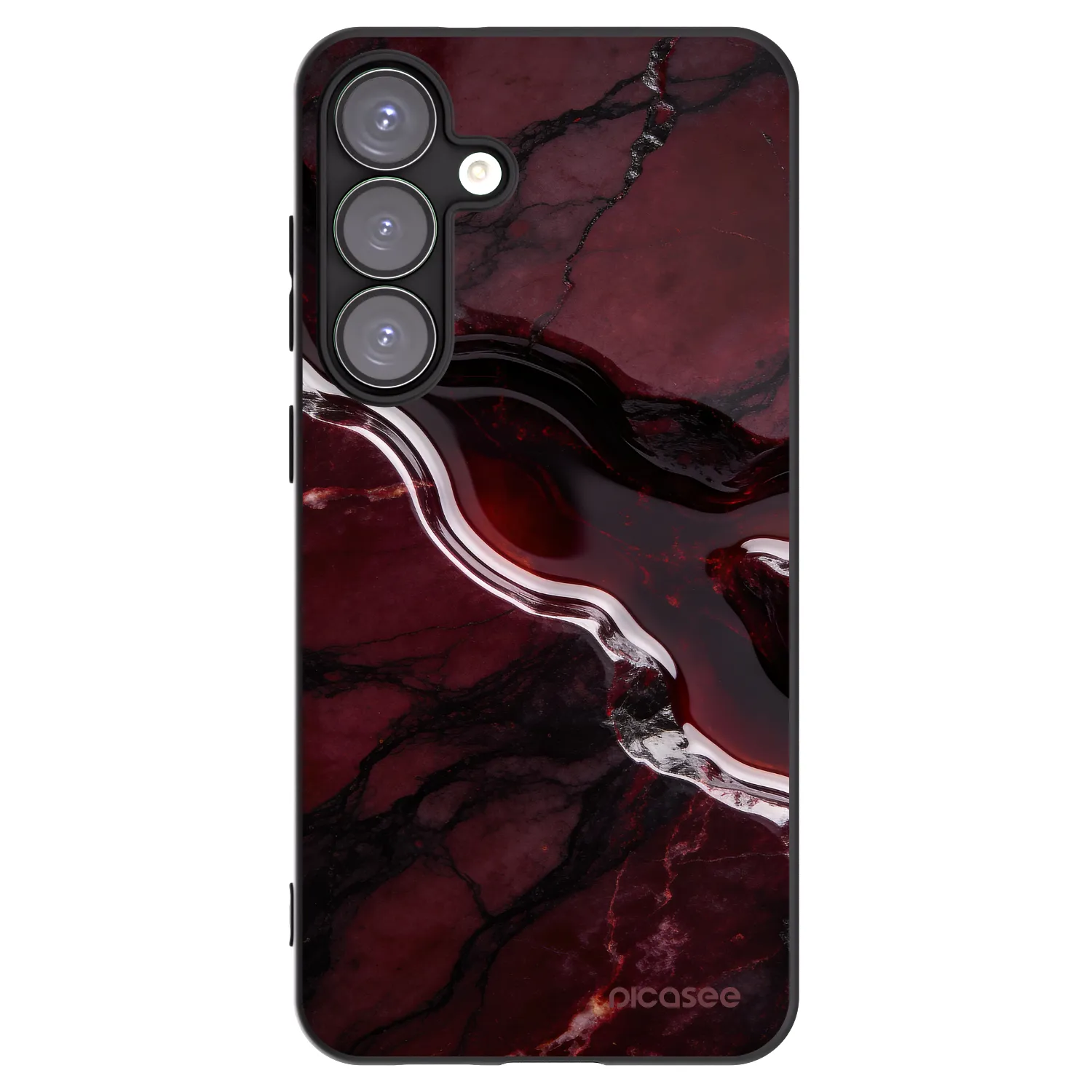 Picasee silikonowe czarne etui na Samsung Galaxy S25+ 5G - Cherry stone