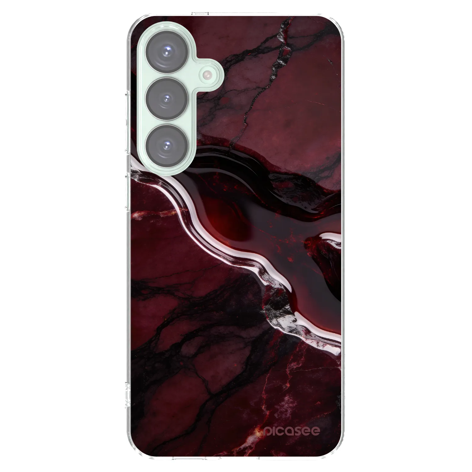 Picasee silikonowe przeźroczyste etui na Samsung Galaxy S25+ 5G - Cherry stone