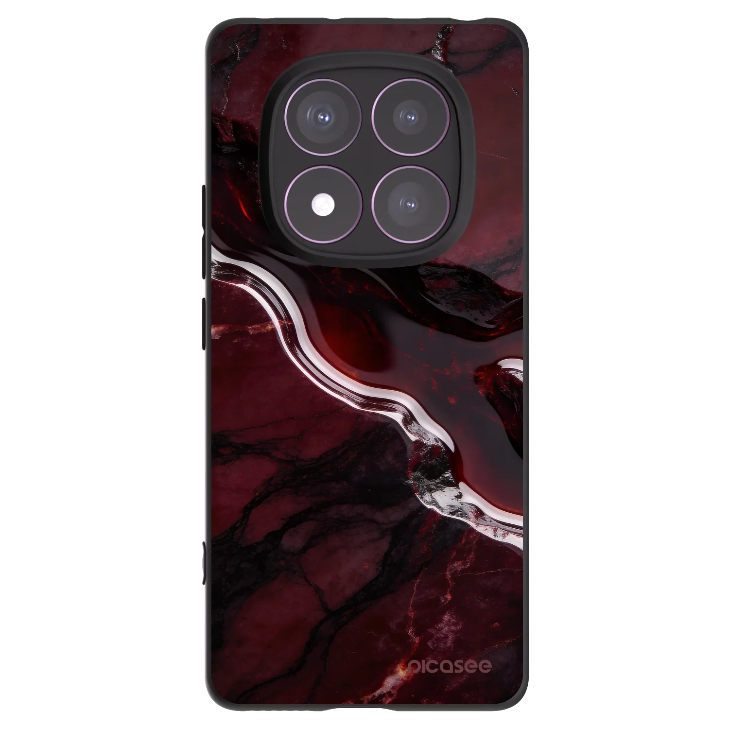Picasee silikonowe czarne etui na Xiaomi Redmi Note 14 Pro 4G - Cherry stone