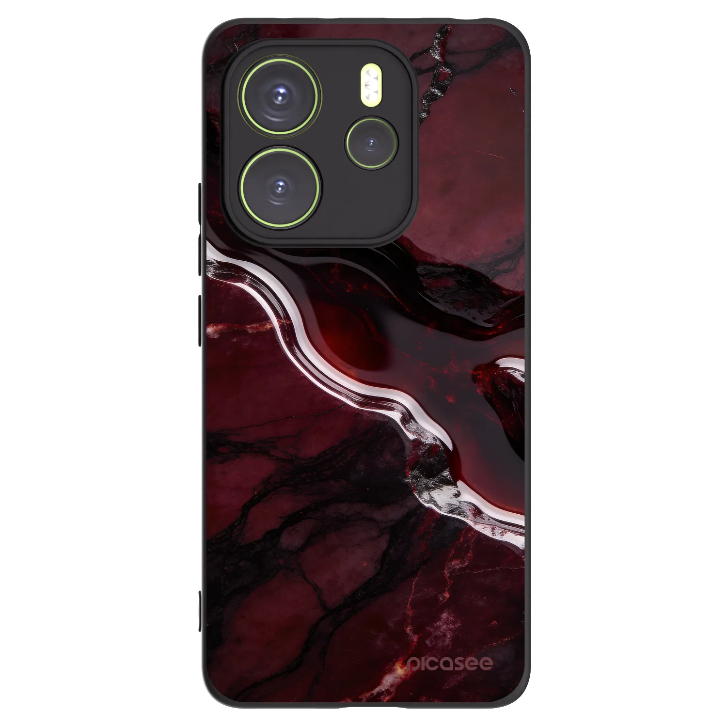 Picasee silikonowe czarne etui na Xiaomi Redmi Note 14 4G - Cherry stone