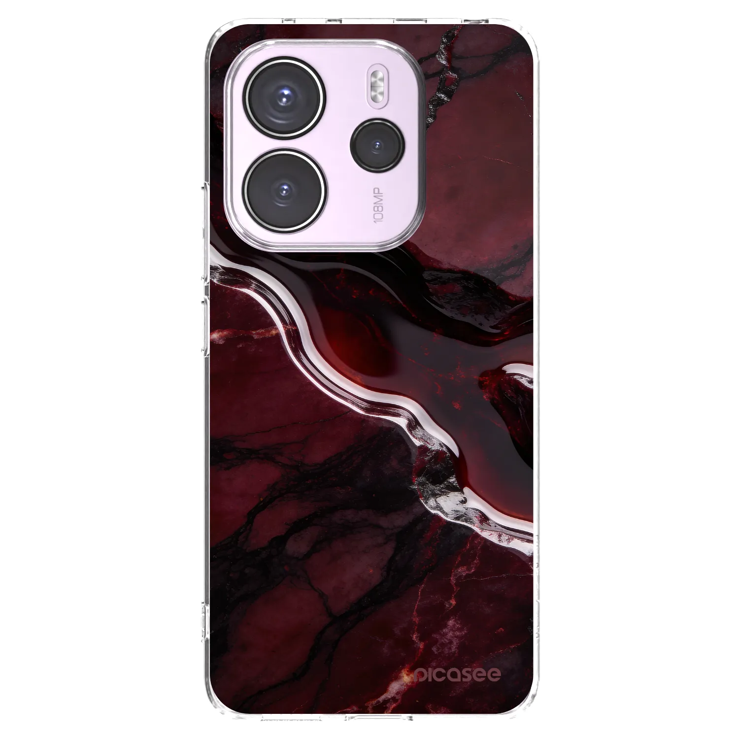 Picasee silikonowe przeźroczyste etui na Xiaomi Redmi Note 14 4G - Cherry stone