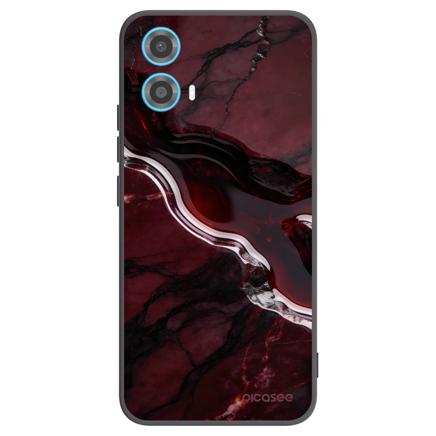 Picasee silikonowe czarne etui na Motorola Moto G34 5G - Cherry stone