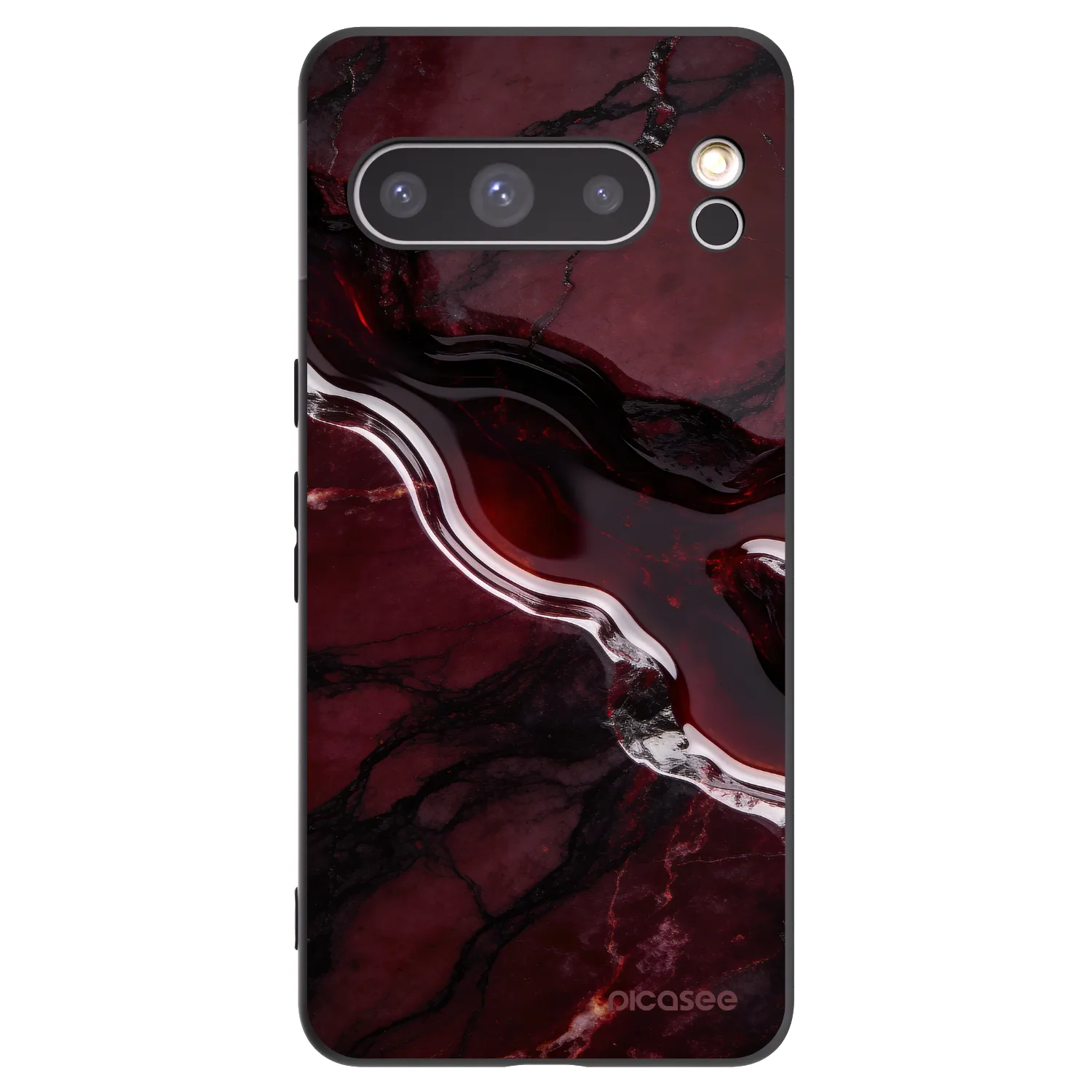 Picasee silikonowe czarne etui na Google Pixel 8 Pro - Cherry stone