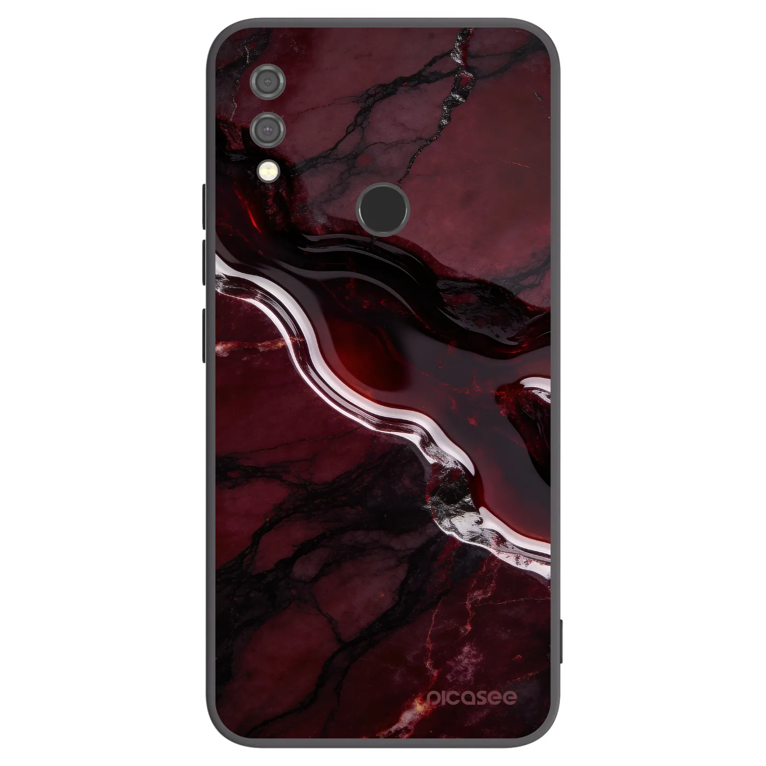 Picasee silikonowe czarne etui na Xiaomi Redmi Note 7 - Cherry stone