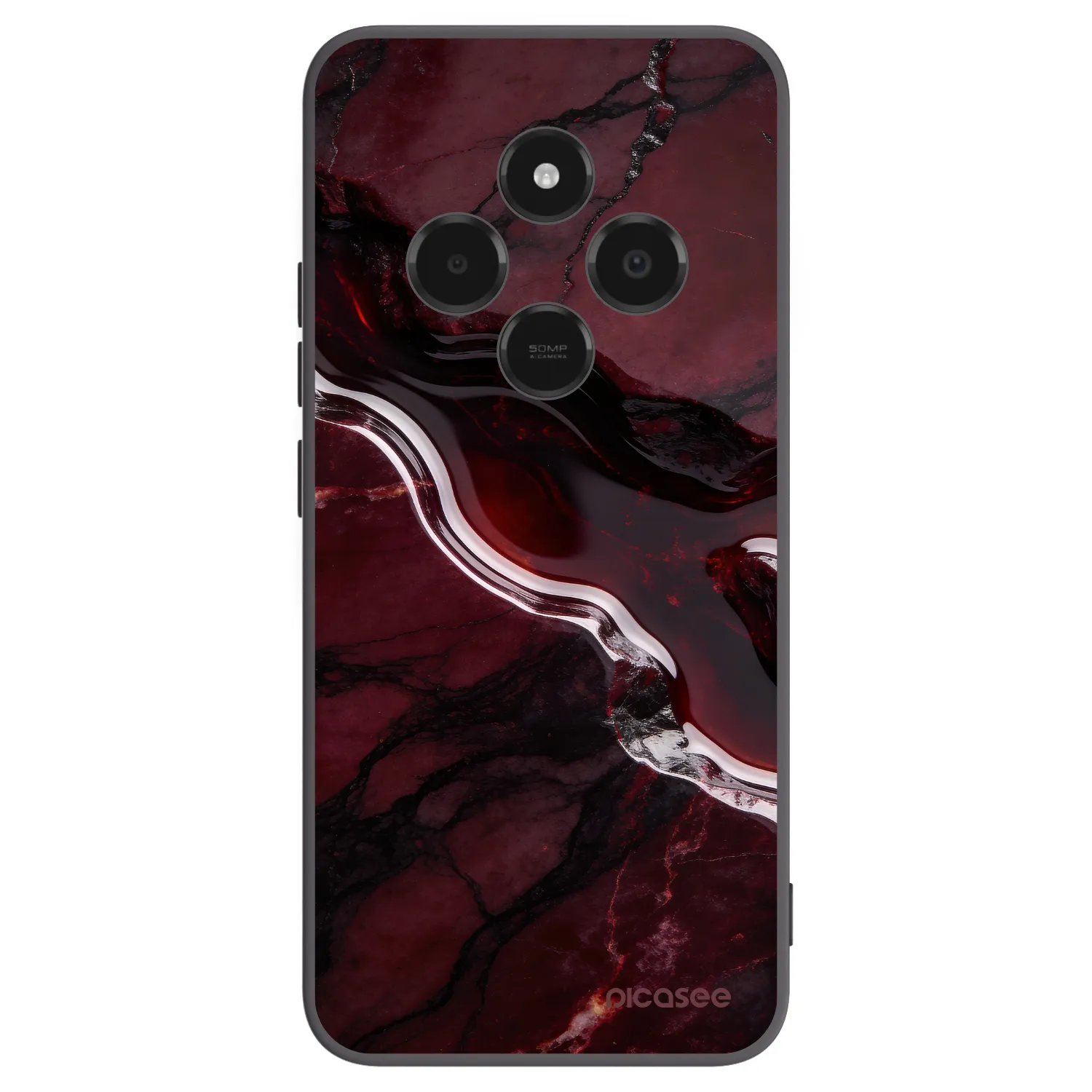 Picasee silikonowe czarne etui na Xiaomi Poco C75 - Cherry stone