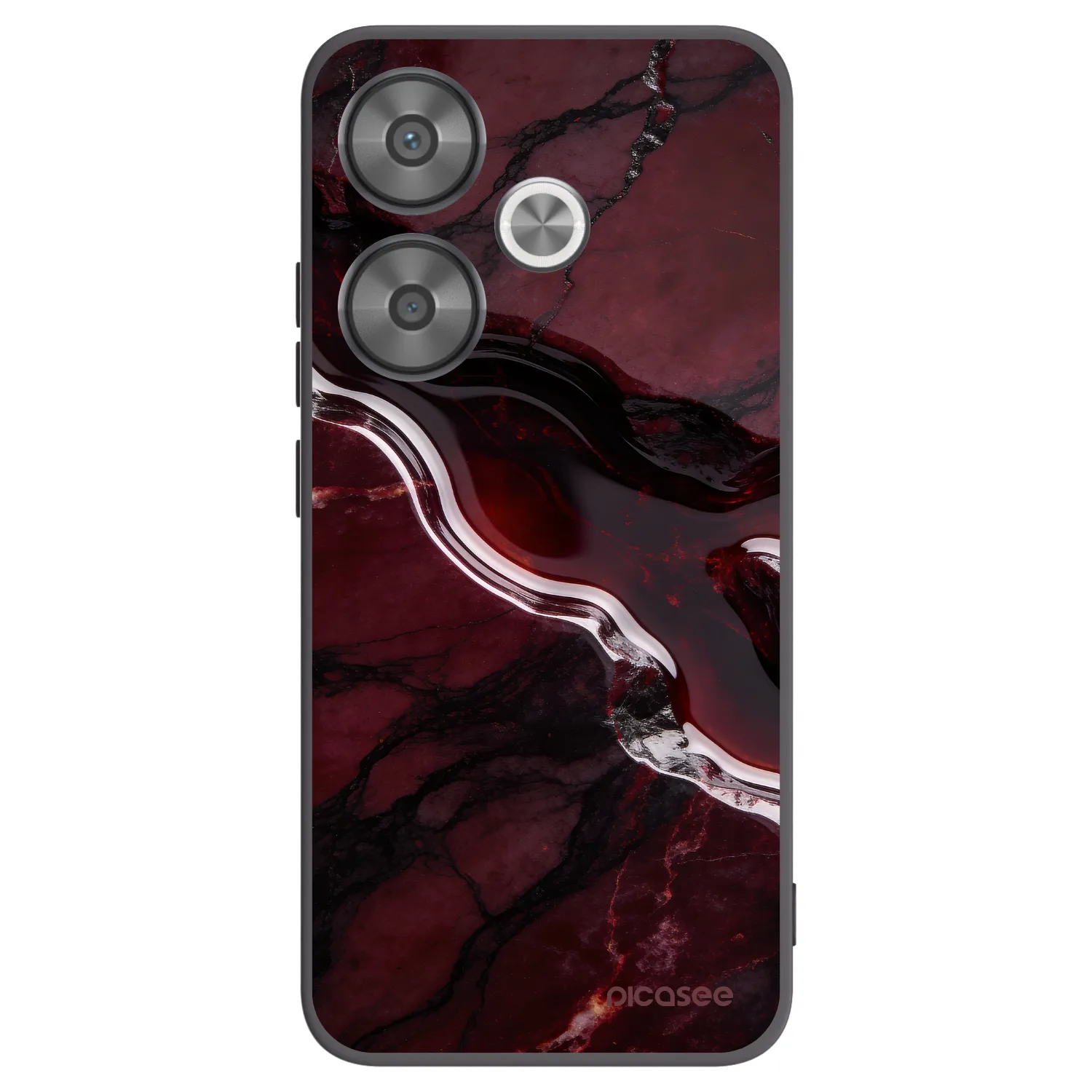 Picasee silikonowe czarne etui na Xiaomi Poco F6 - Cherry stone
