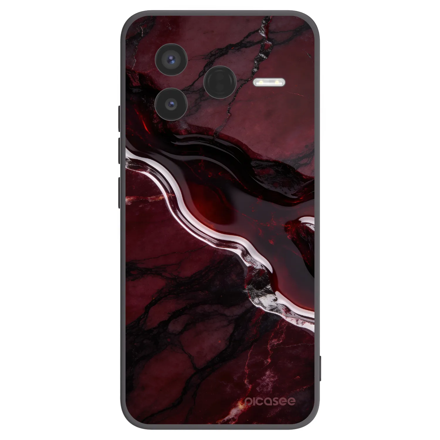 Picasee silikonowe czarne etui na Xiaomi Poco F7 Pro 5G - Cherry stone
