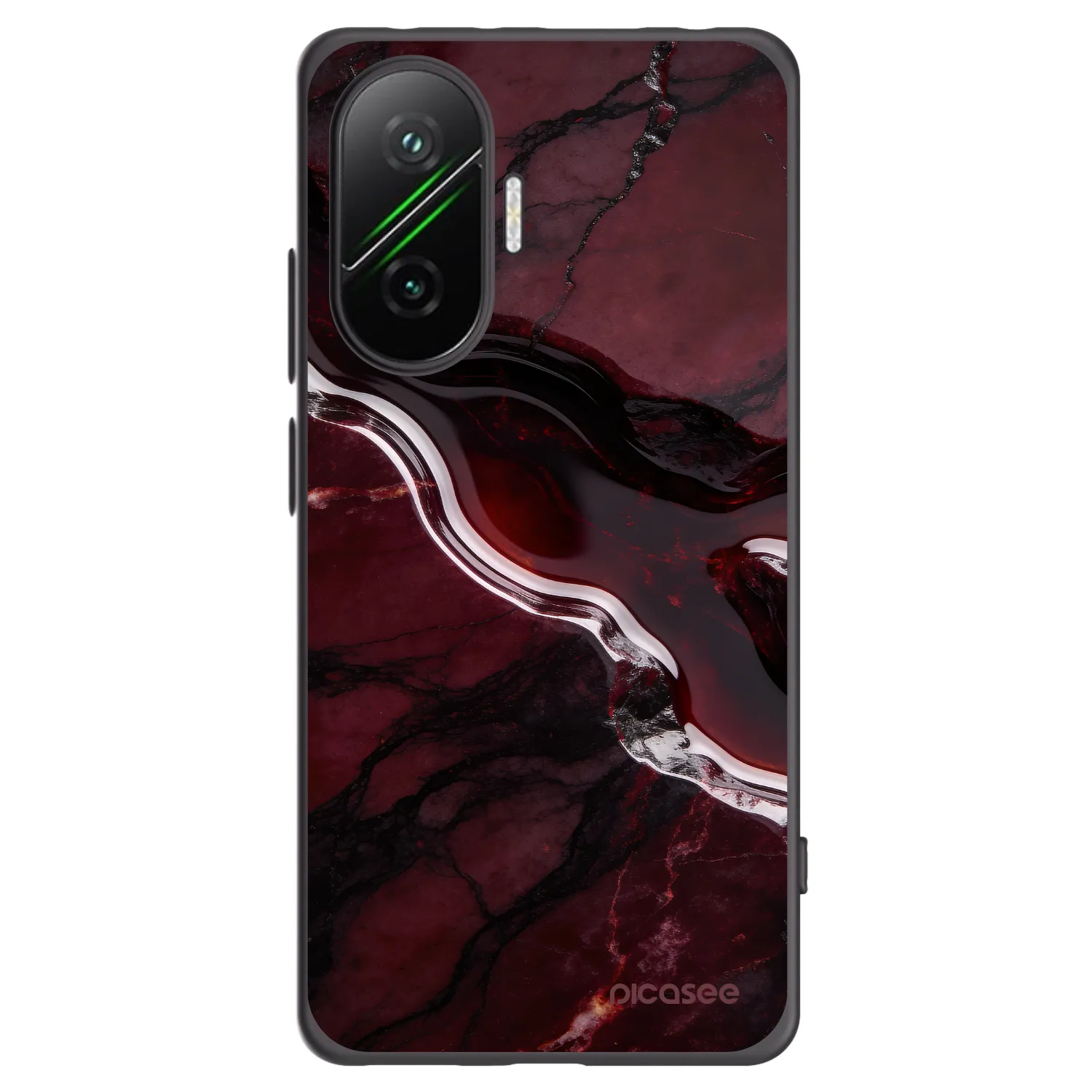 Picasee silikonowe czarne etui na Xiaomi Poco F7 5G - Cherry stone