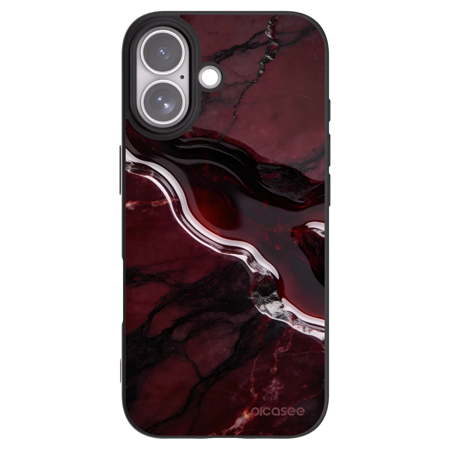 Picasee silikonowe czarne etui na Apple iPhone 17 - Cherry stone