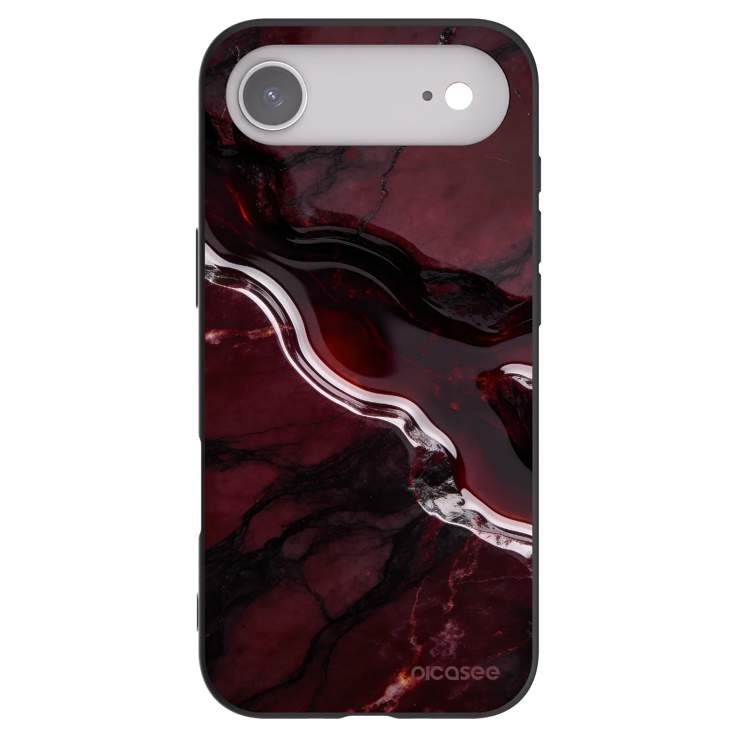 Picasee silikonowe czarne etui na Apple iPhone Air - Cherry stone