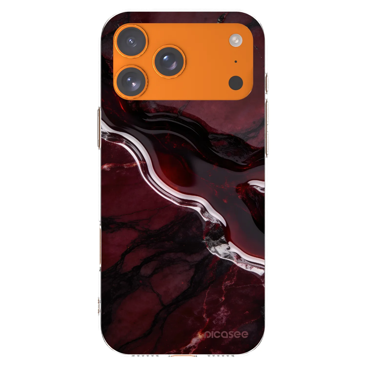 Picasee silikonowe przeźroczyste etui na Apple iPhone 17 Pro Max - Cherry stone