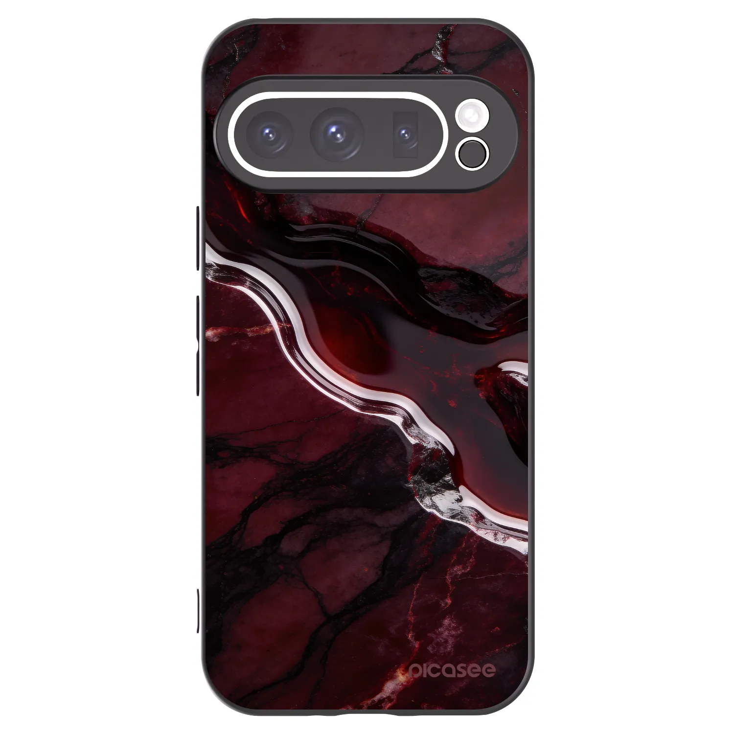 Picasee silikonowe czarne etui na Google Pixel 9 Pro XL - Cherry stone