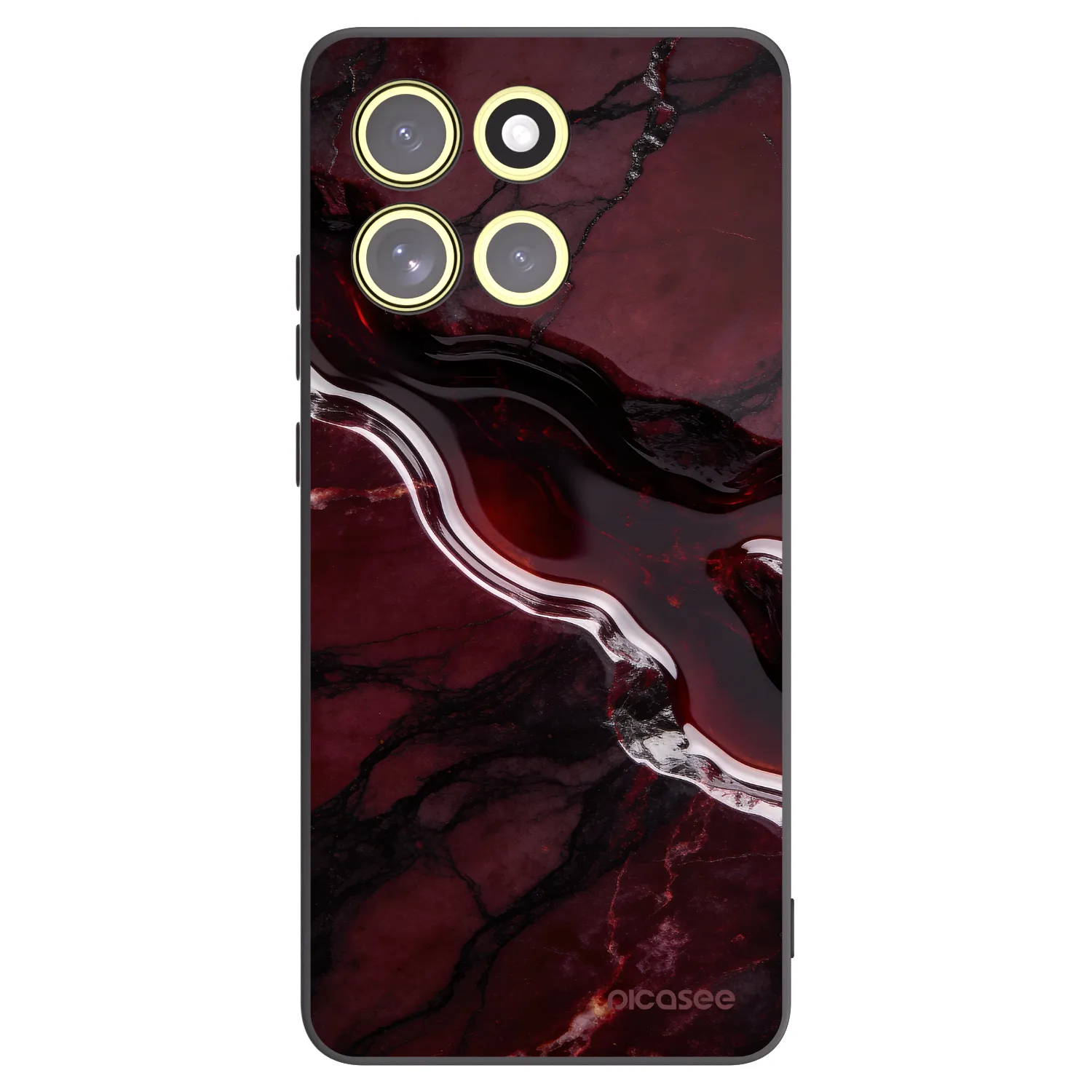 Picasee silikonowe czarne etui na Motorola Moto G86 5G - Cherry stone