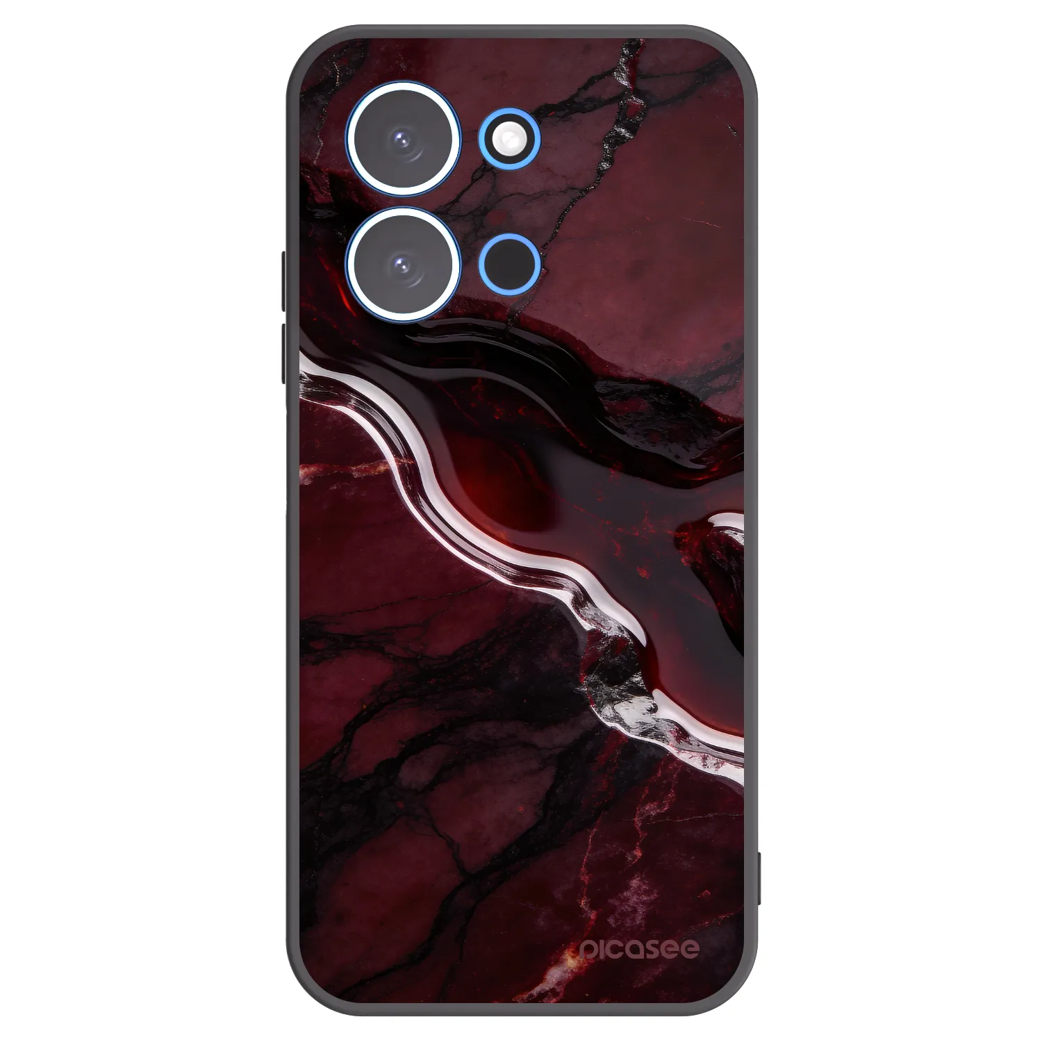 Picasee silikonowe czarne etui na Xiaomi Redmi 15C 4G - Cherry stone