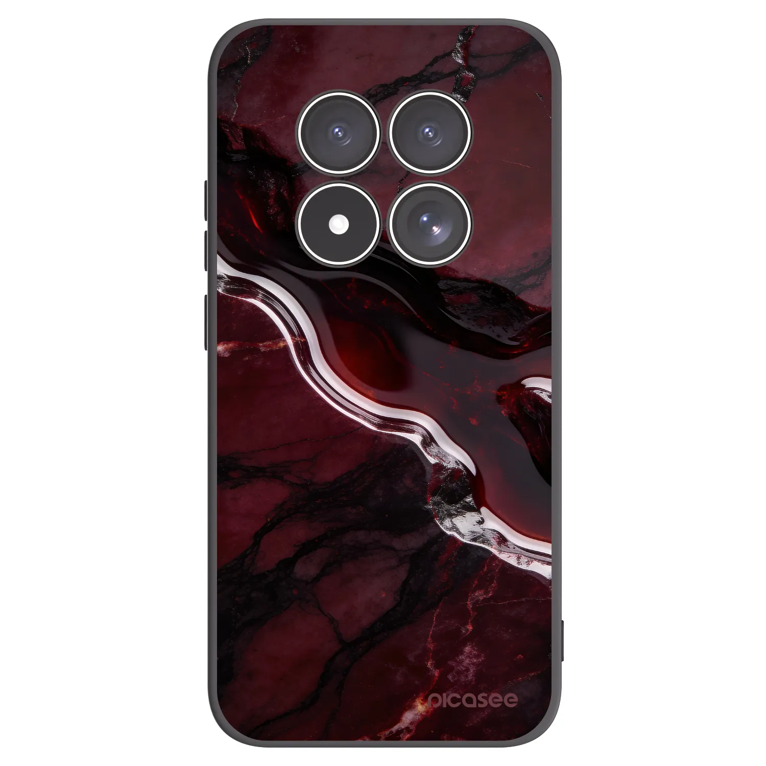 Picasee silikonowe czarne etui na Xiaomi Redmi Note 15 Pro 4G - Cherry stone