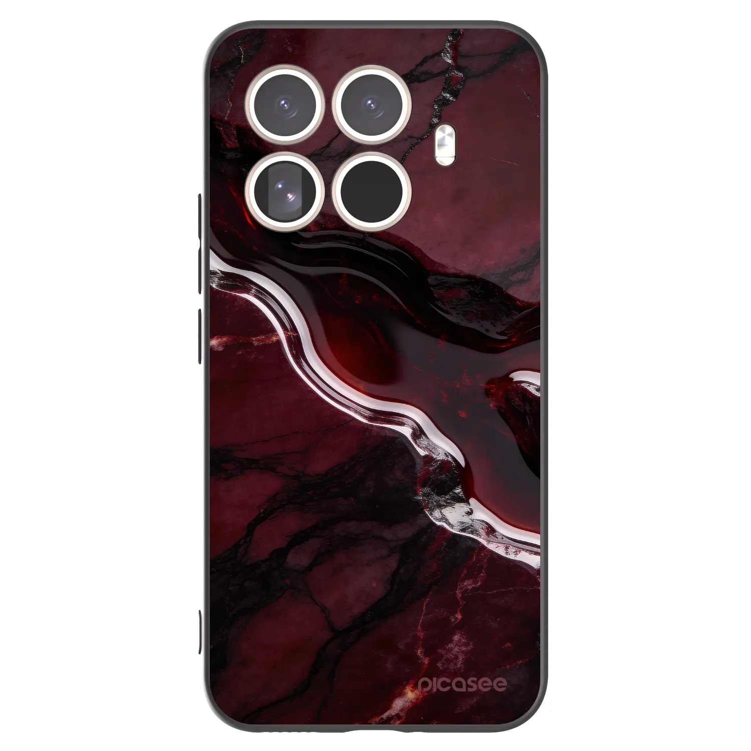 Picasee silikonowe czarne etui na Xiaomi 15T Pro - Cherry stone