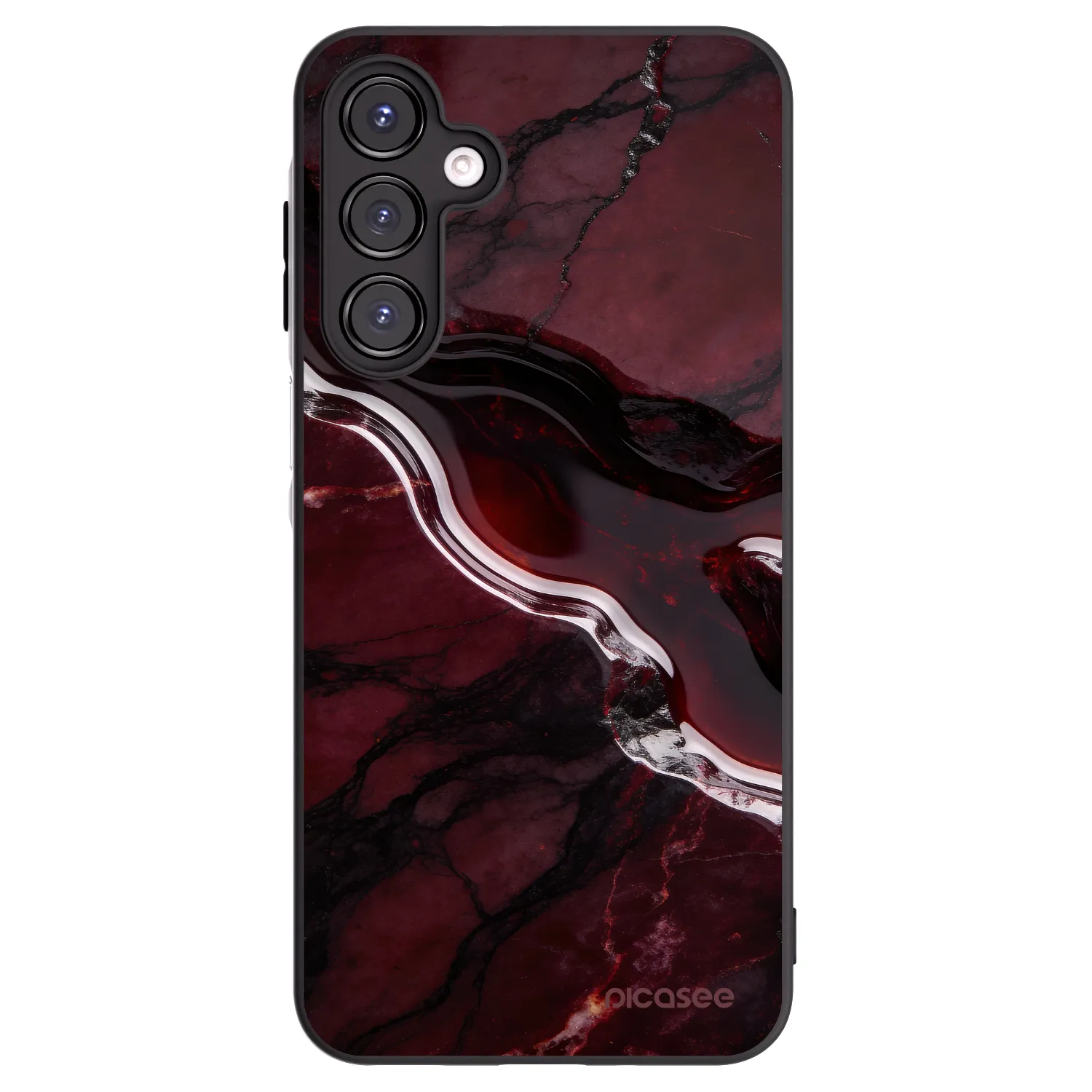 Picasee silikonowe czarne etui na Samsung Galaxy A16 4G - Cherry stone