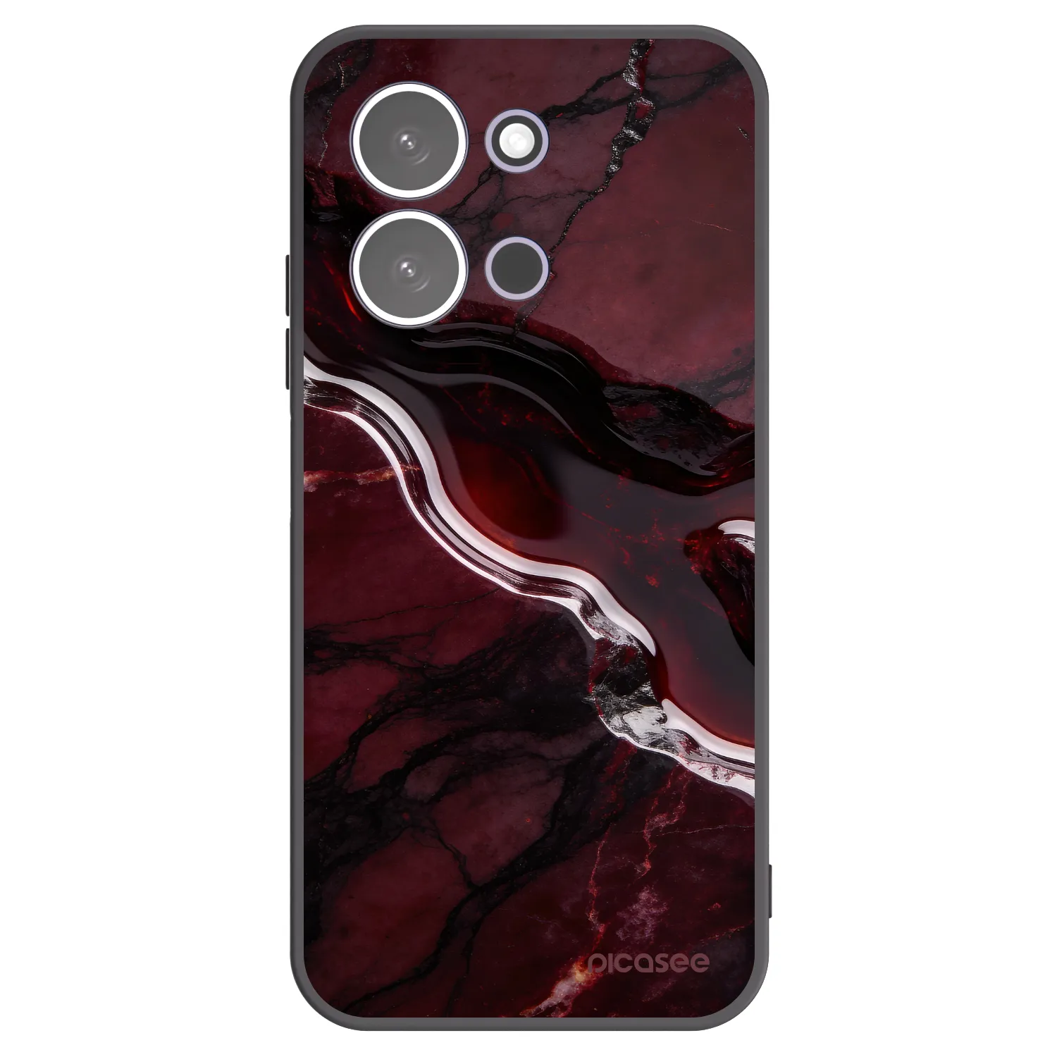 Picasee silikonowe czarne etui na Xiaomi Redmi 15C 5G - Cherry stone