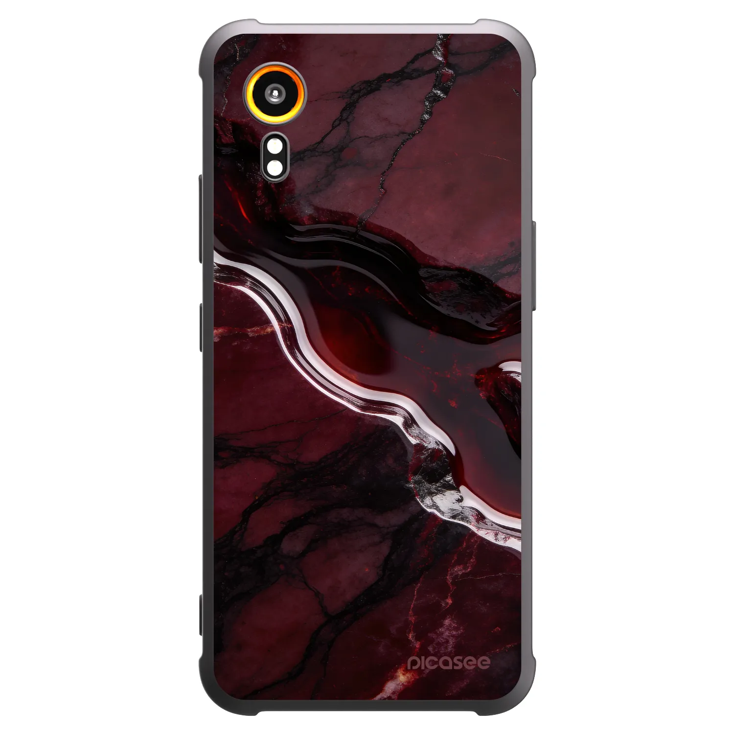 Picasee silikonowe czarne etui na Samsung Galaxy XCover 7 - Cherry stone