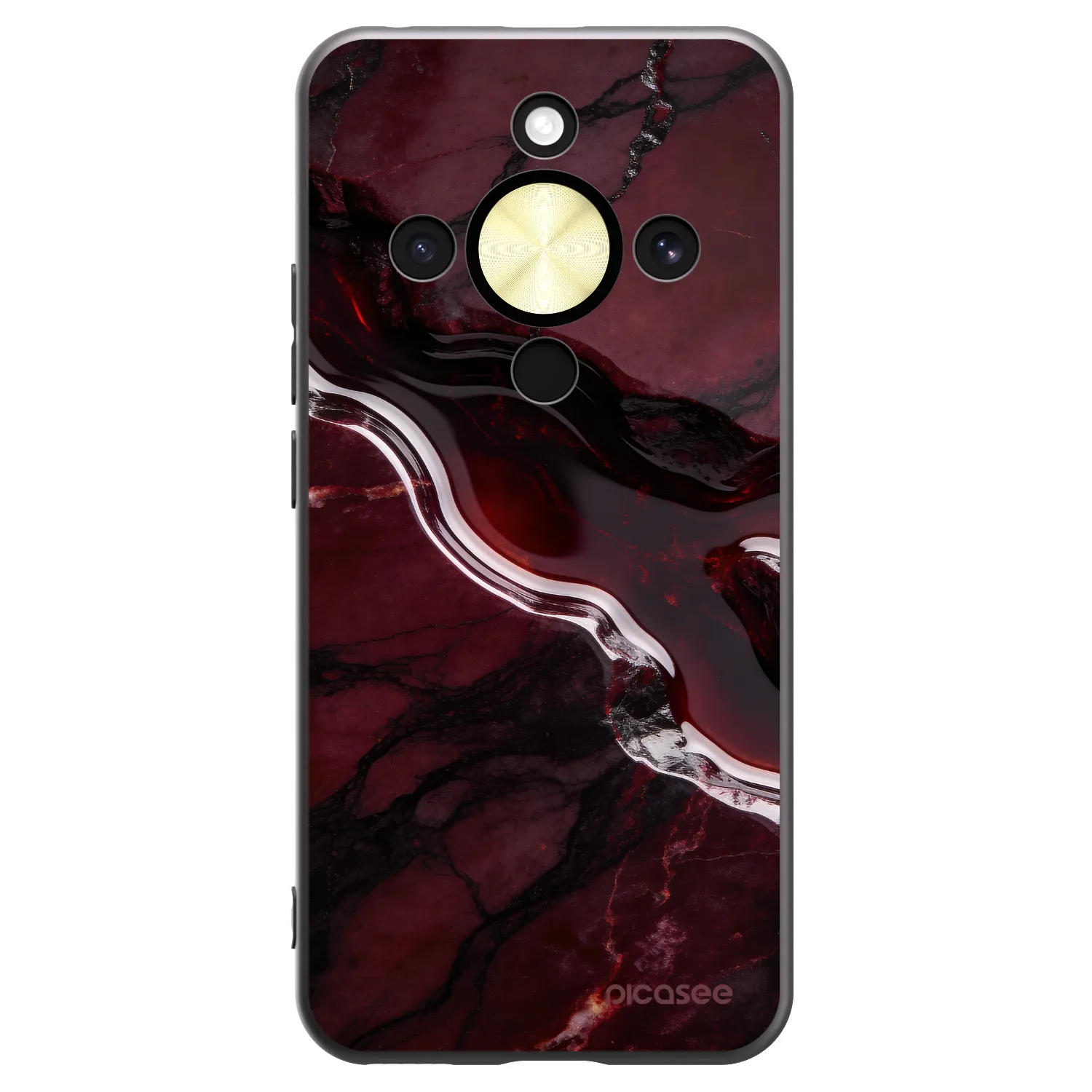 Picasee silikonowe czarne etui na Honor Magic8 Lite 5G - Cherry stone