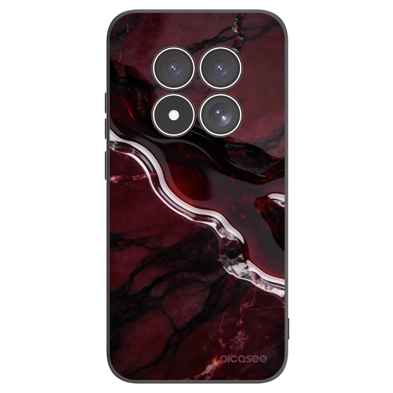 Picasee silikonowe czarne etui na Xiaomi Redmi Note 15 Pro 5G - Cherry stone