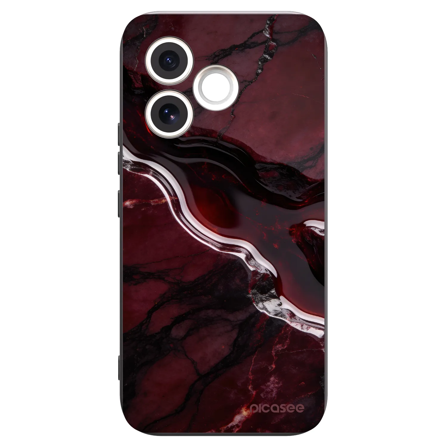 Picasee silikonowe czarne etui na Honor 600 Lite - Cherry stone