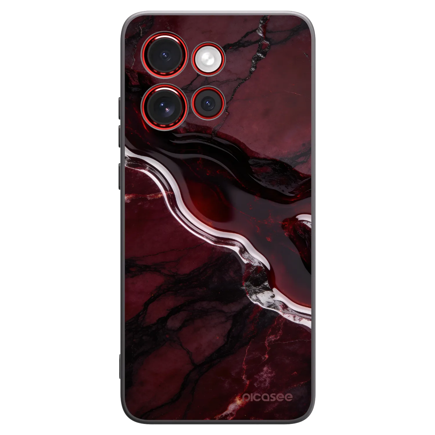 Picasee silikonowe czarne etui na Motorola Edge 60 Neo 5G - Cherry stone