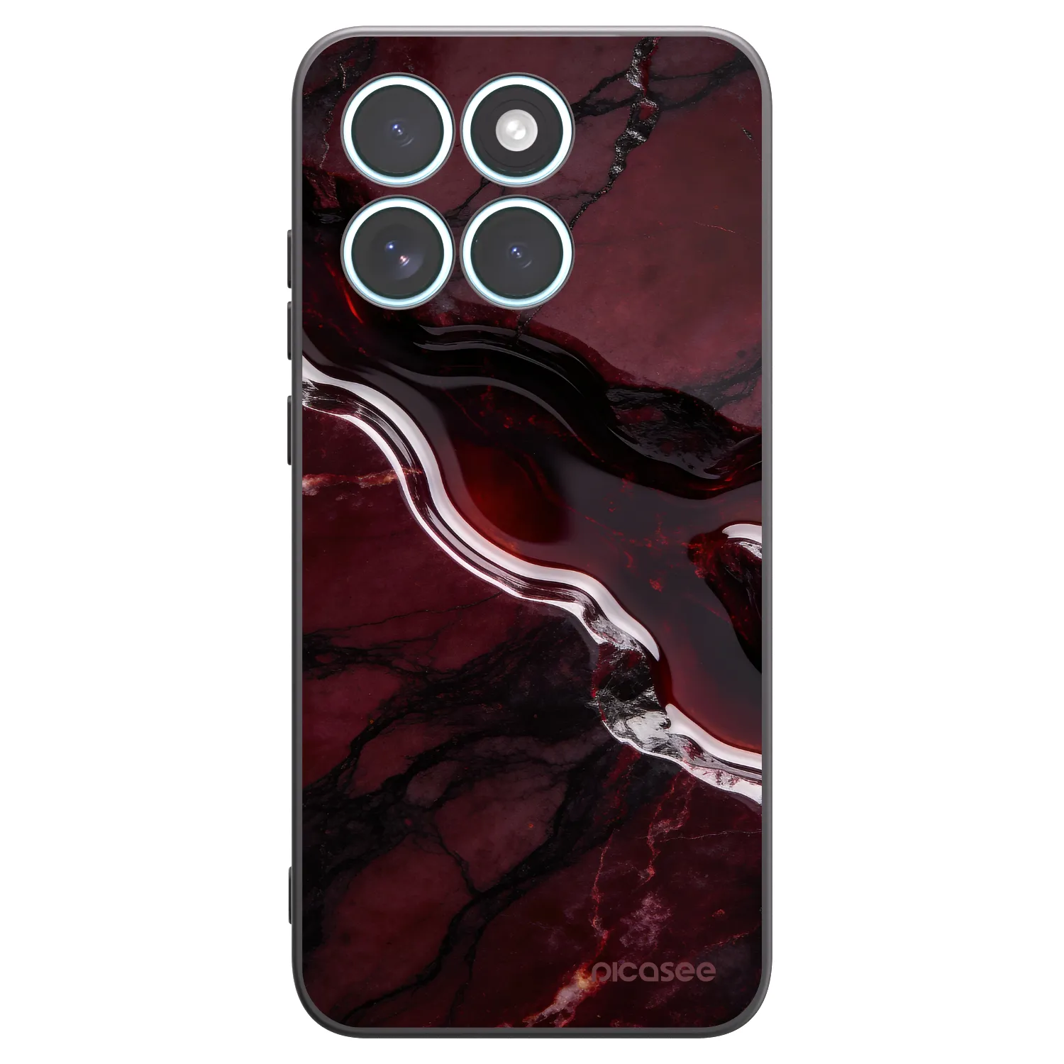 Picasee silikonowe czarne etui na Motorola Edge 70 Fusion - Cherry stone