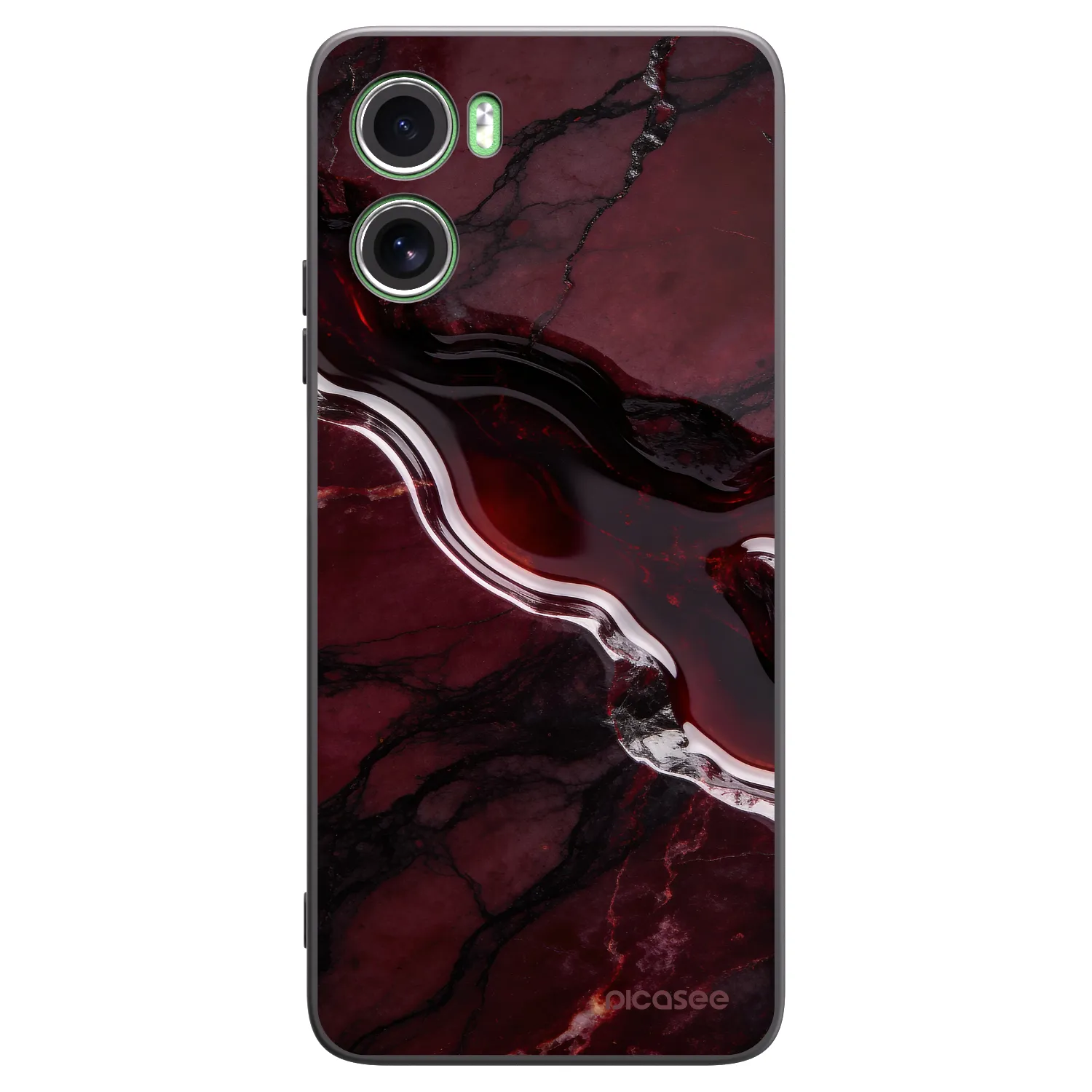 Picasee silikonowe czarne etui na Motorola Moto G06 - Cherry stone
