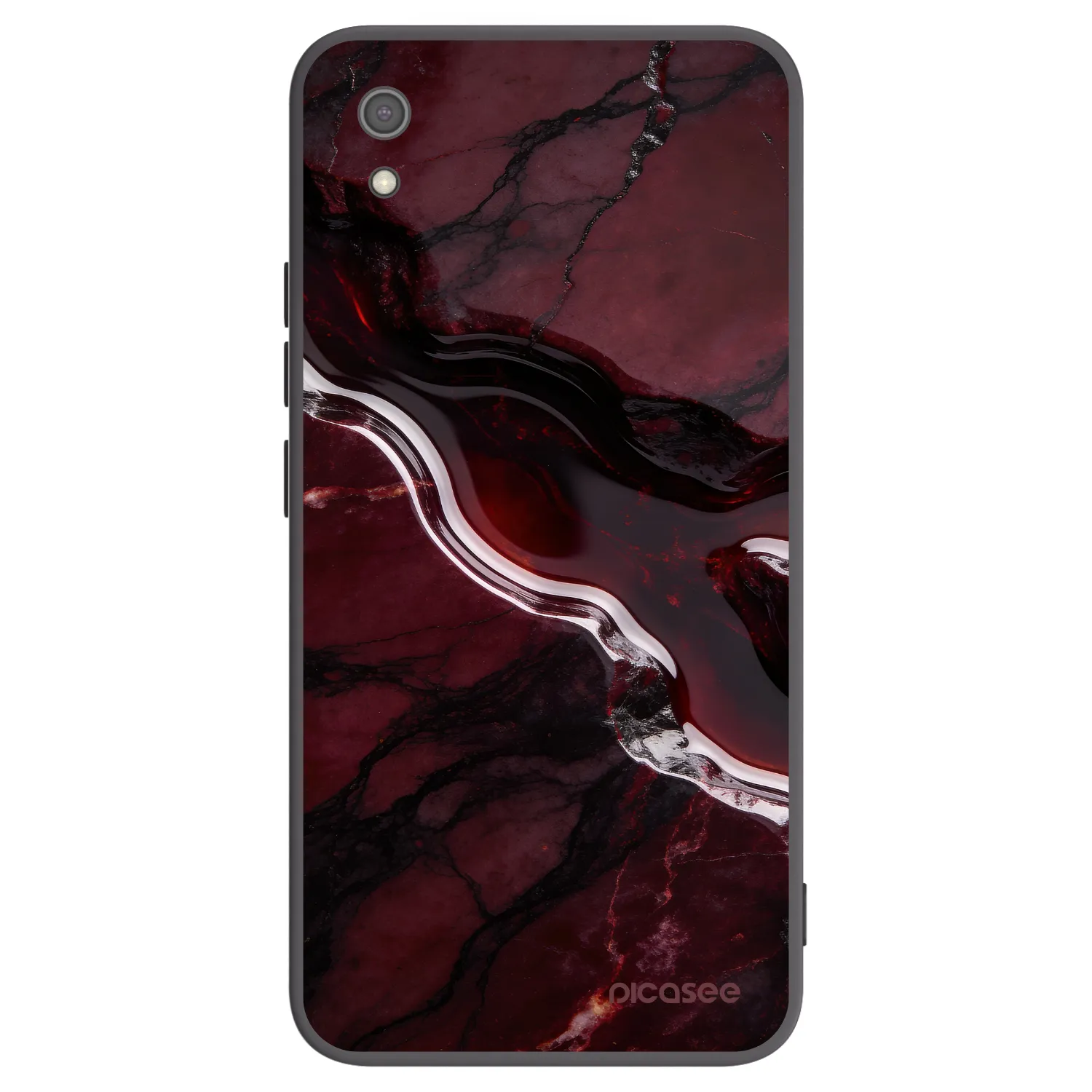 Picasee silikonowe czarne etui na Xiaomi Redmi 7A - Cherry stone