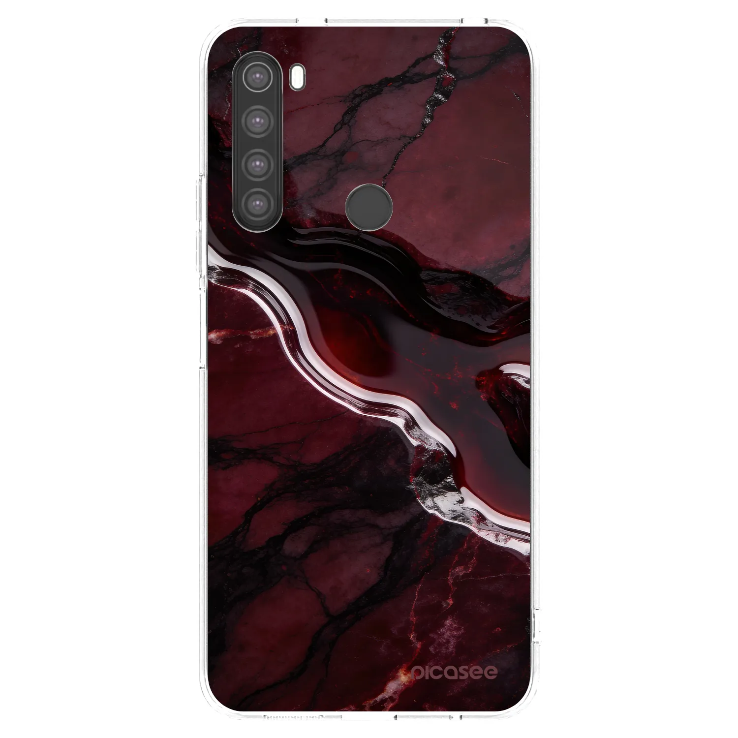 Picasee silikonowe przeźroczyste etui na Xiaomi Redmi Note 8 - Cherry stone