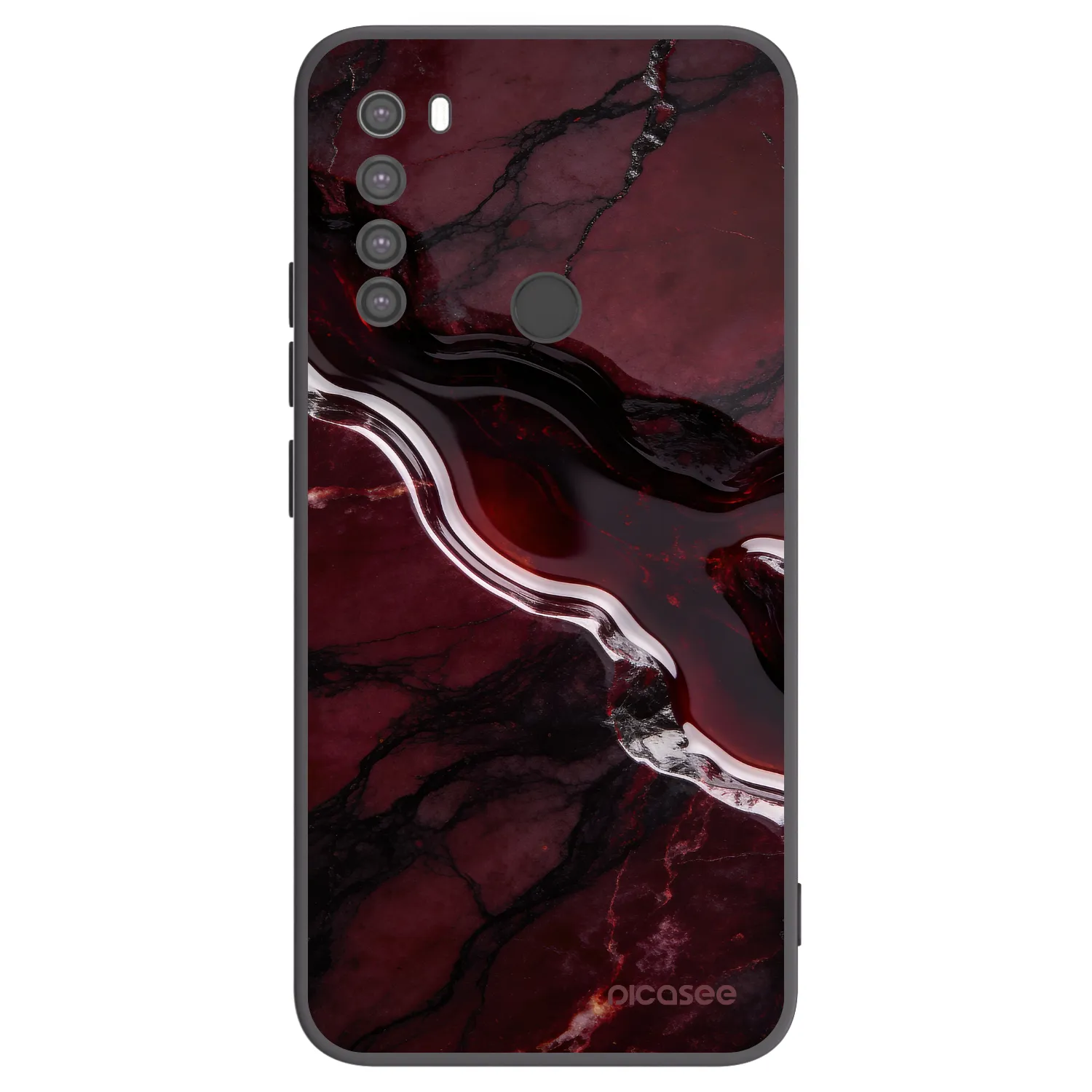 Picasee silikonowe czarne etui na Xiaomi Redmi Note 8 - Cherry stone