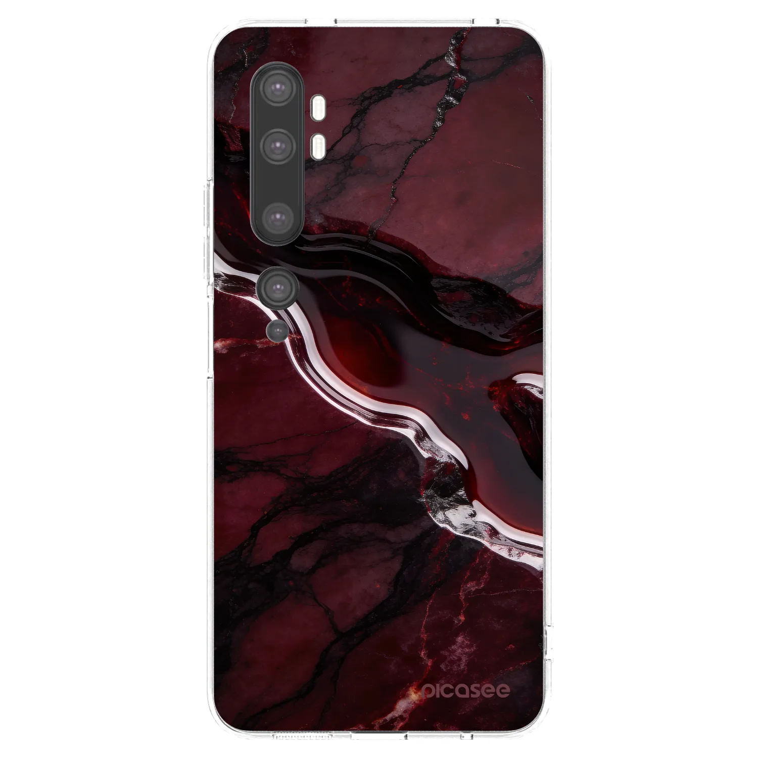 Picasee silikonowe przeźroczyste etui na Xiaomi Mi Note 10 (Pro) - Cherry stone