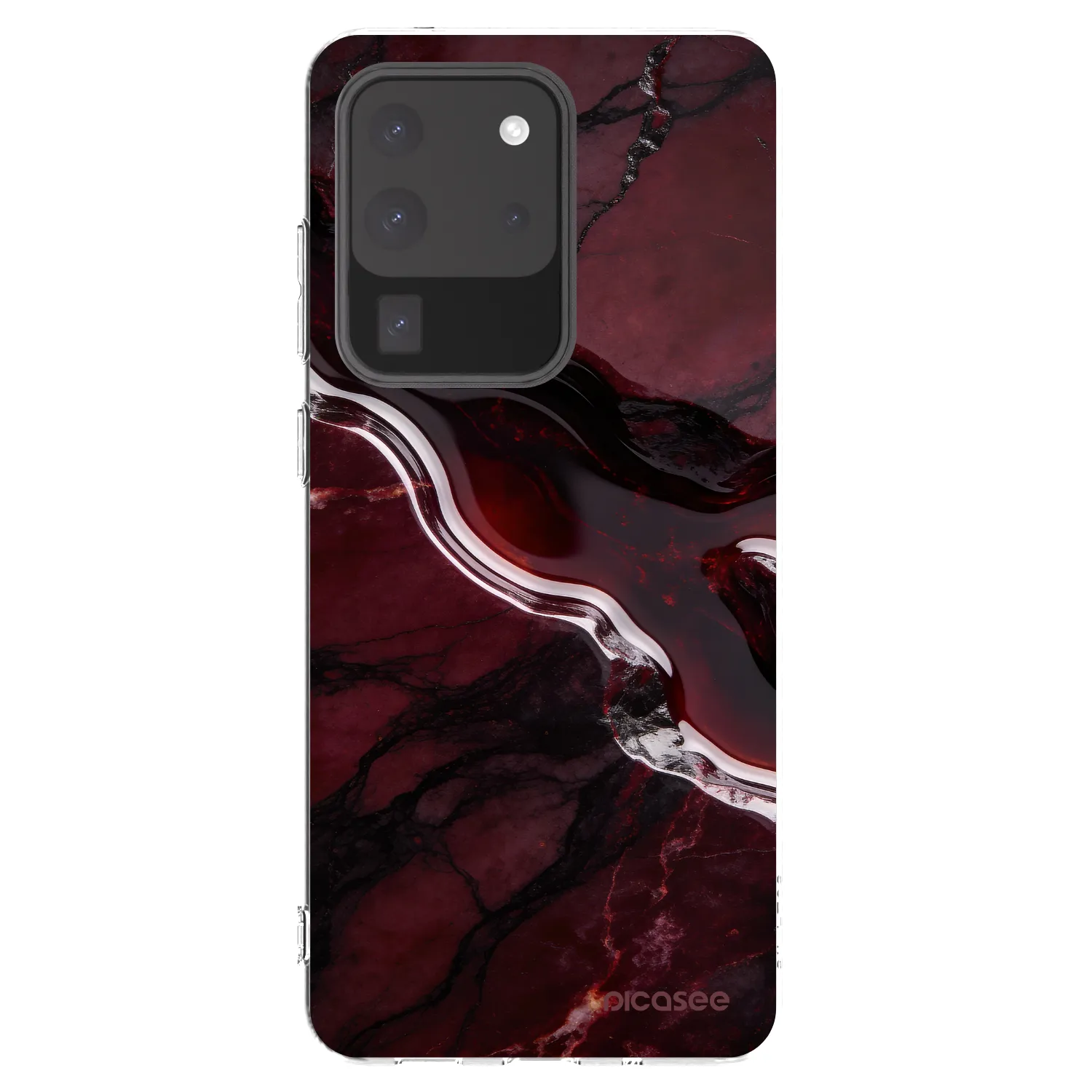 Picasee silikonowe przeźroczyste etui na Samsung Galaxy S20 Ultra 5G G988F - Cherry stone