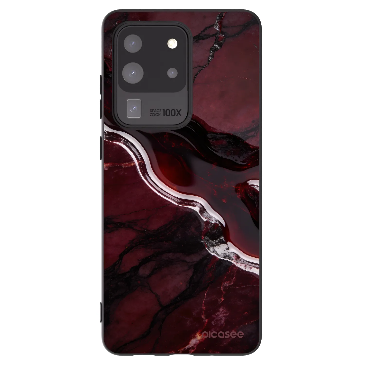 Picasee silikonowe czarne etui na Samsung Galaxy S20 Ultra 5G G988F - Cherry stone