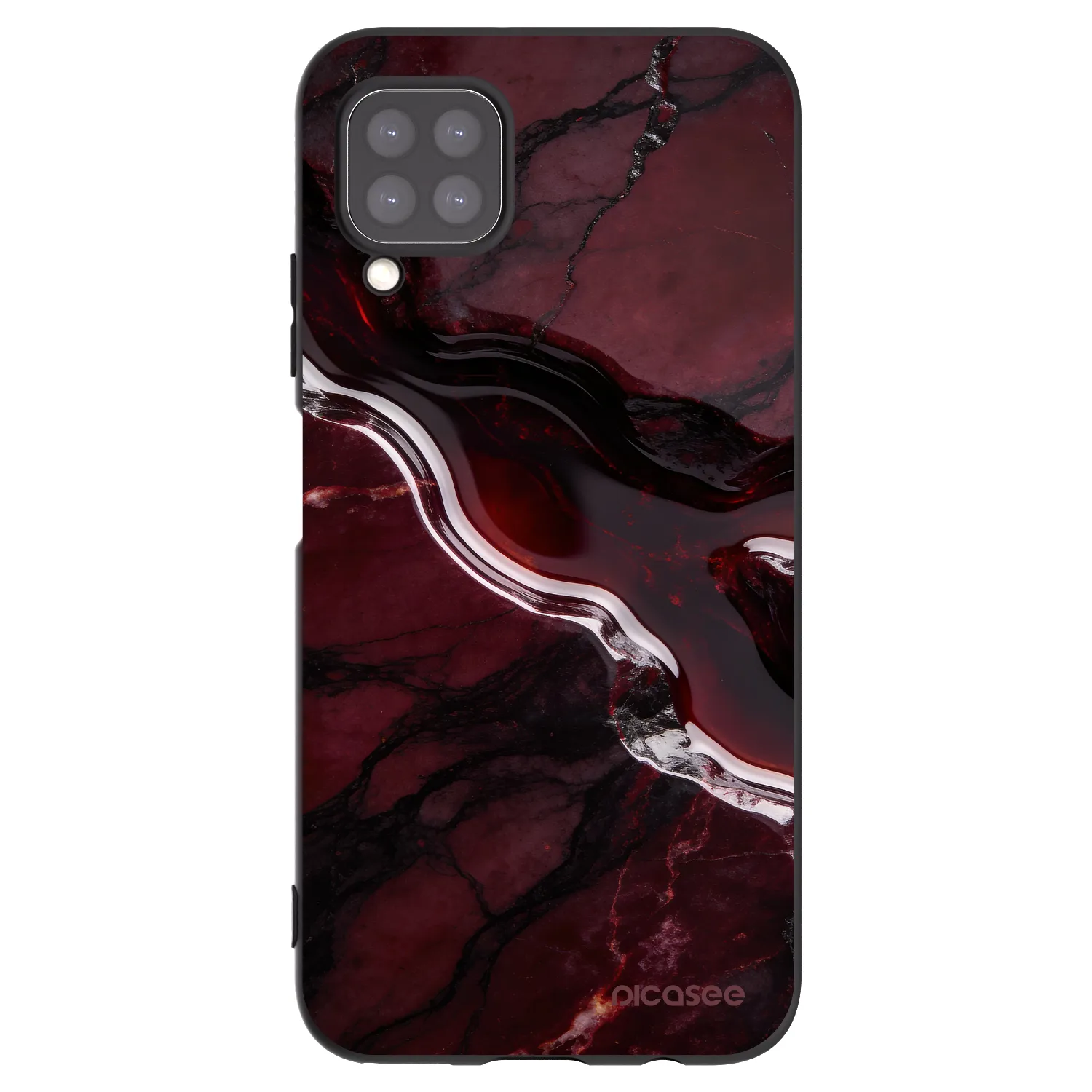 Picasee silikonowe czarne etui na Huawei P40 Lite - Cherry stone