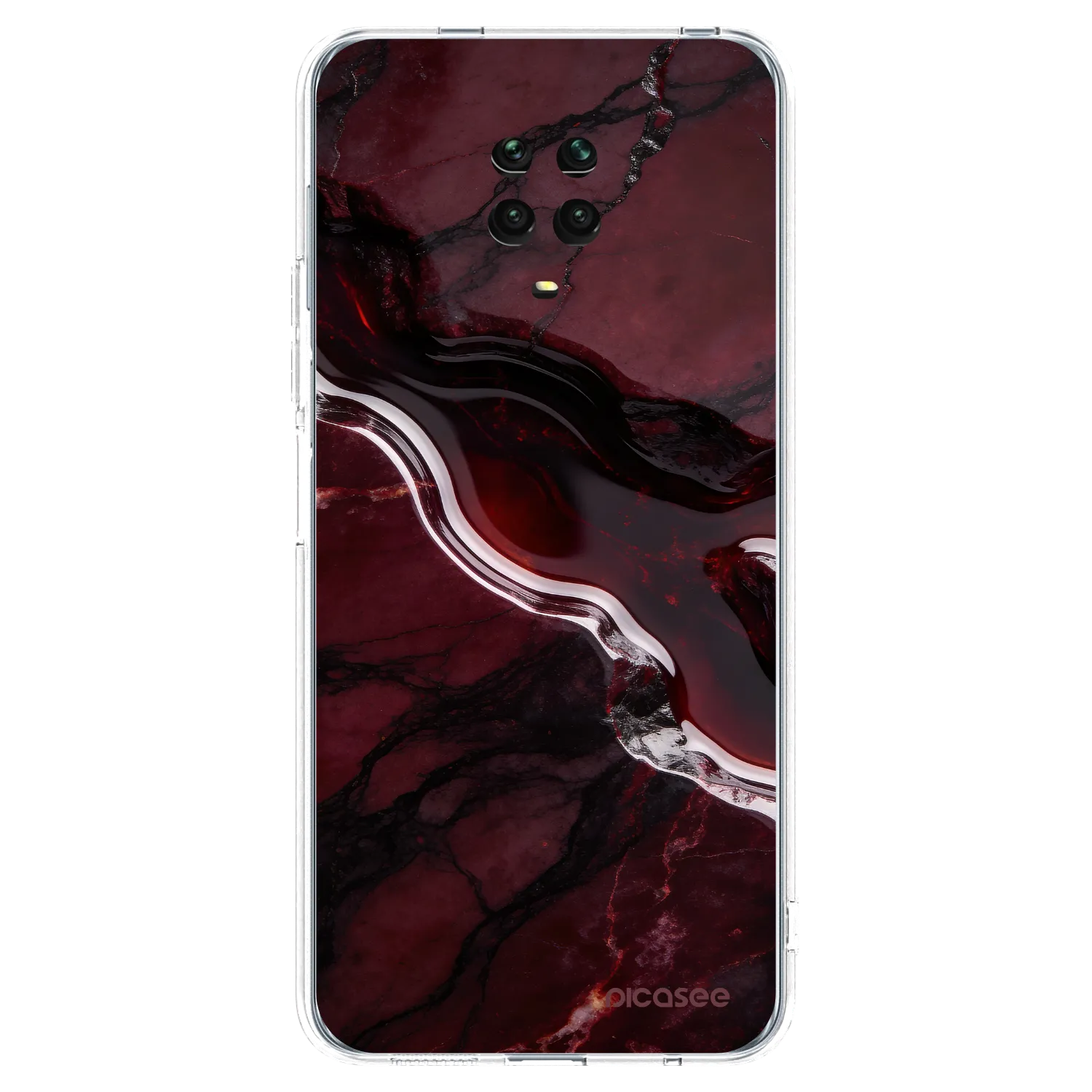 Picasee silikonowe przeźroczyste etui na Xiaomi Redmi Note 9 Pro - Cherry stone