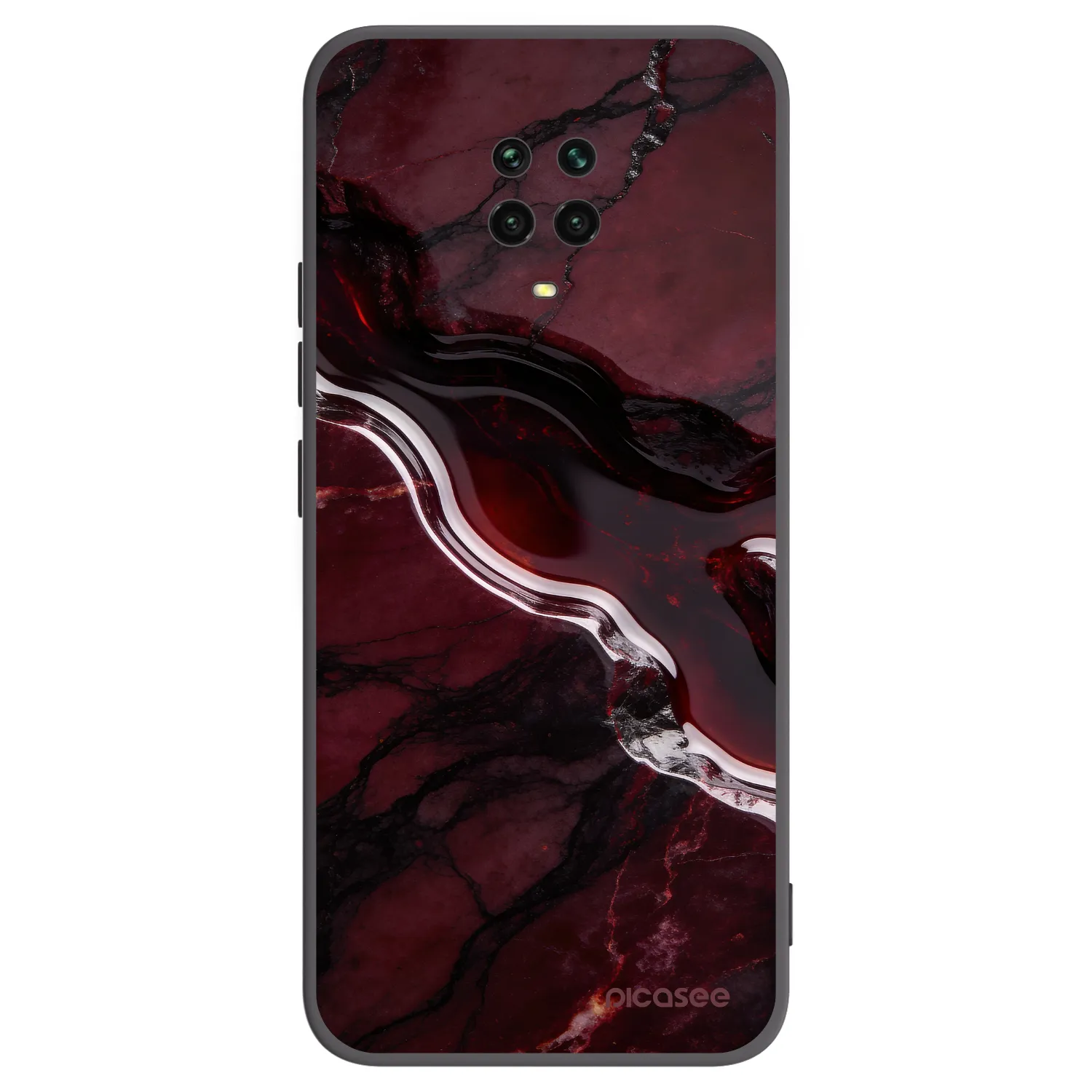 Picasee silikonowe czarne etui na Xiaomi Redmi Note 9 Pro - Cherry stone