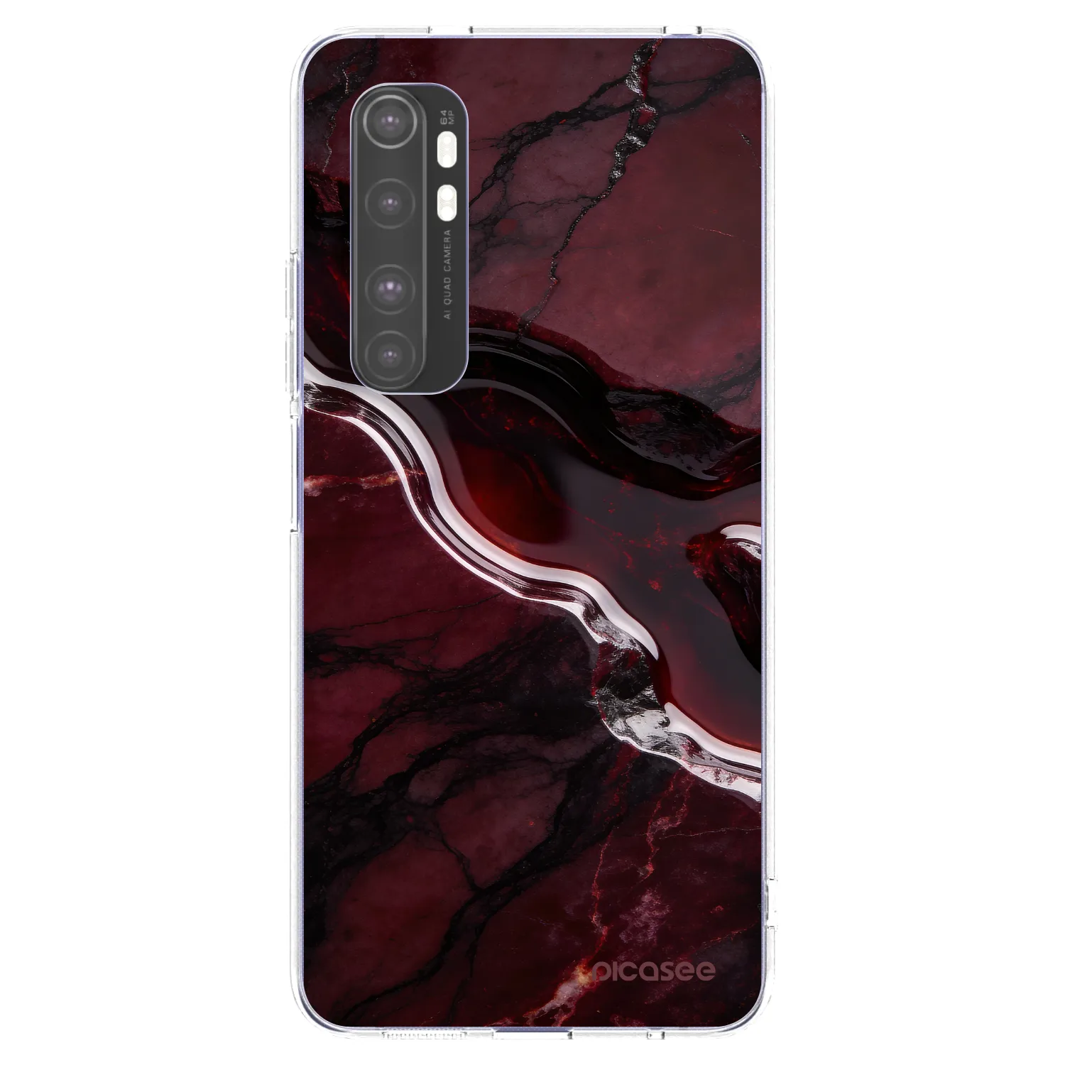 Picasee silikonowe przeźroczyste etui na Xiaomi Mi Note 10 Lite - Cherry stone
