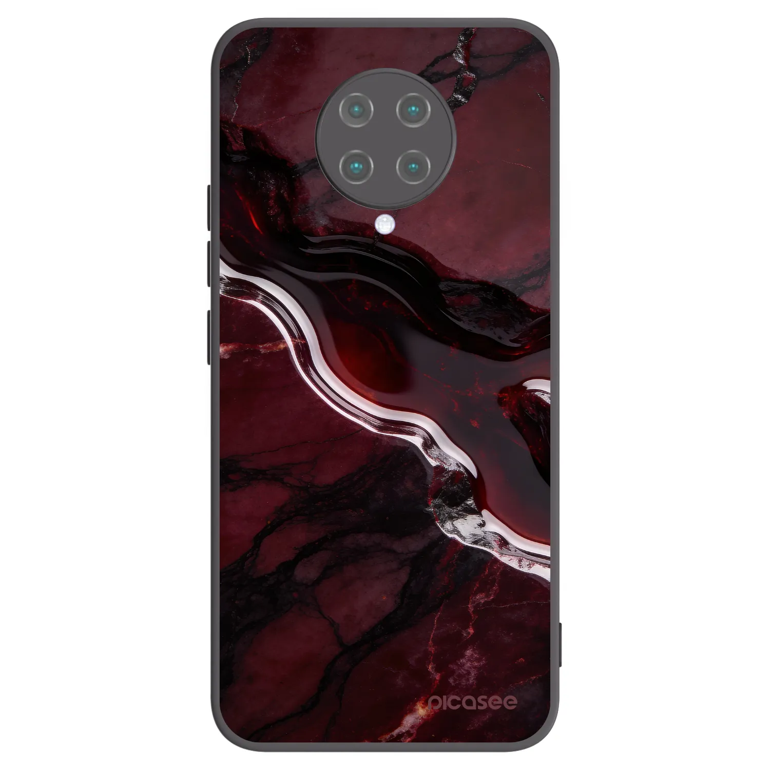 Picasee silikonowe czarne etui na Xiaomi Poco F2 Pro - Cherry stone