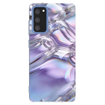 Picasee silikonowe przeźroczyste etui na Samsung Galaxy S20 FE - Iridescent bubbles